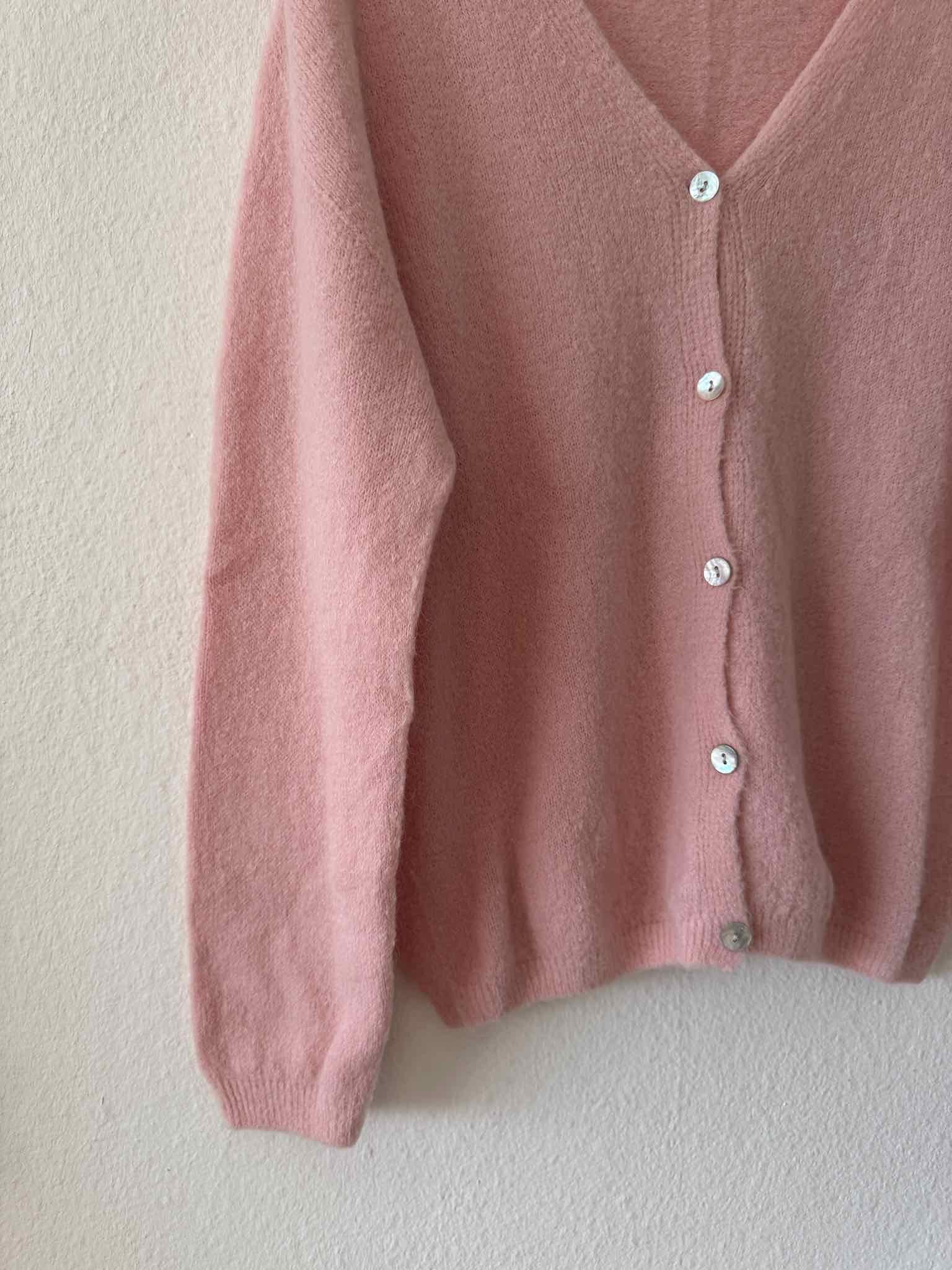 Basic Baby Alpaka Cardigan für Damen in Baby Rosé von Maingold Basics