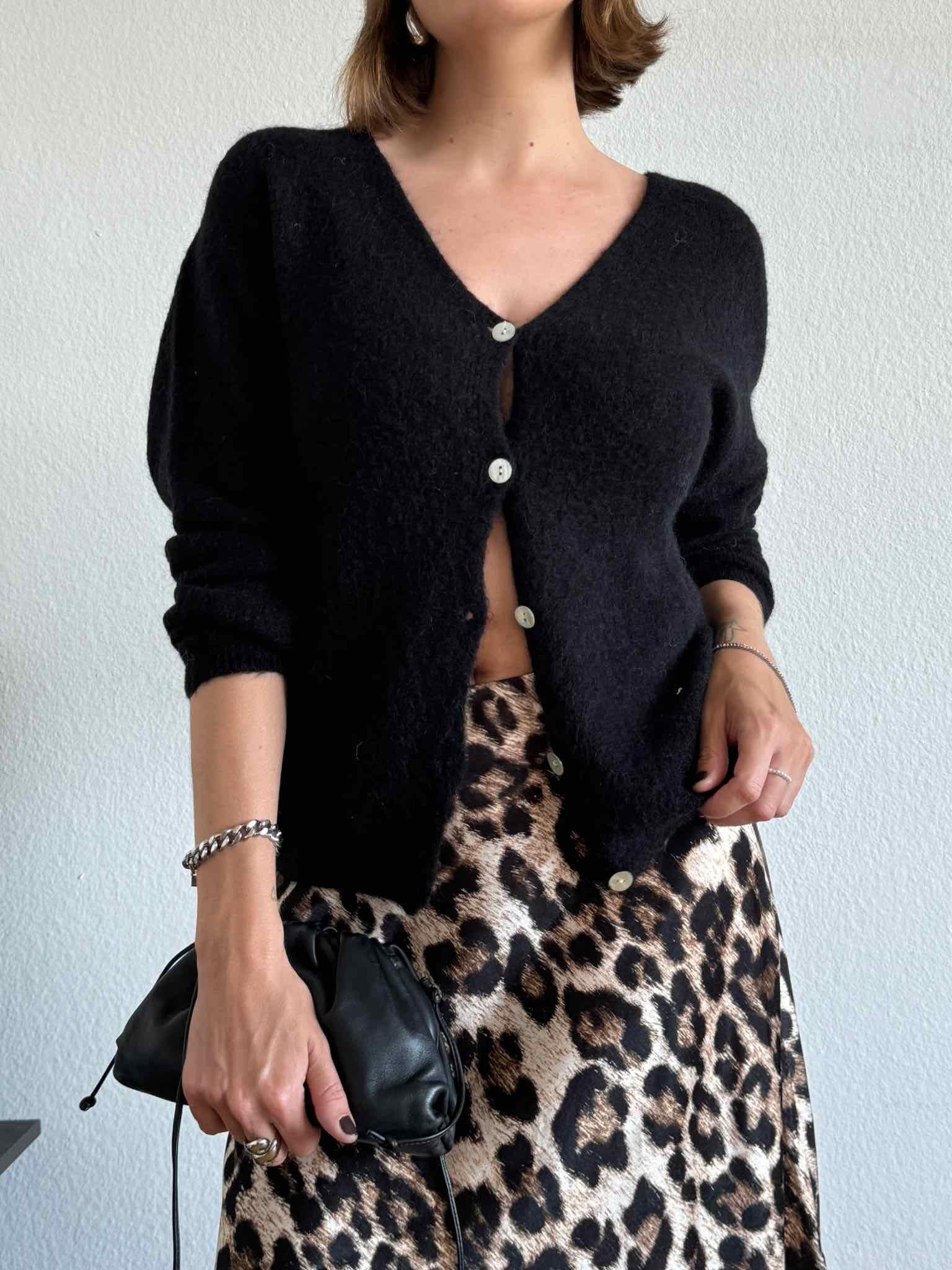 Basic Baby Alpaka Cardigan für Damen in Black von Maingold Basics