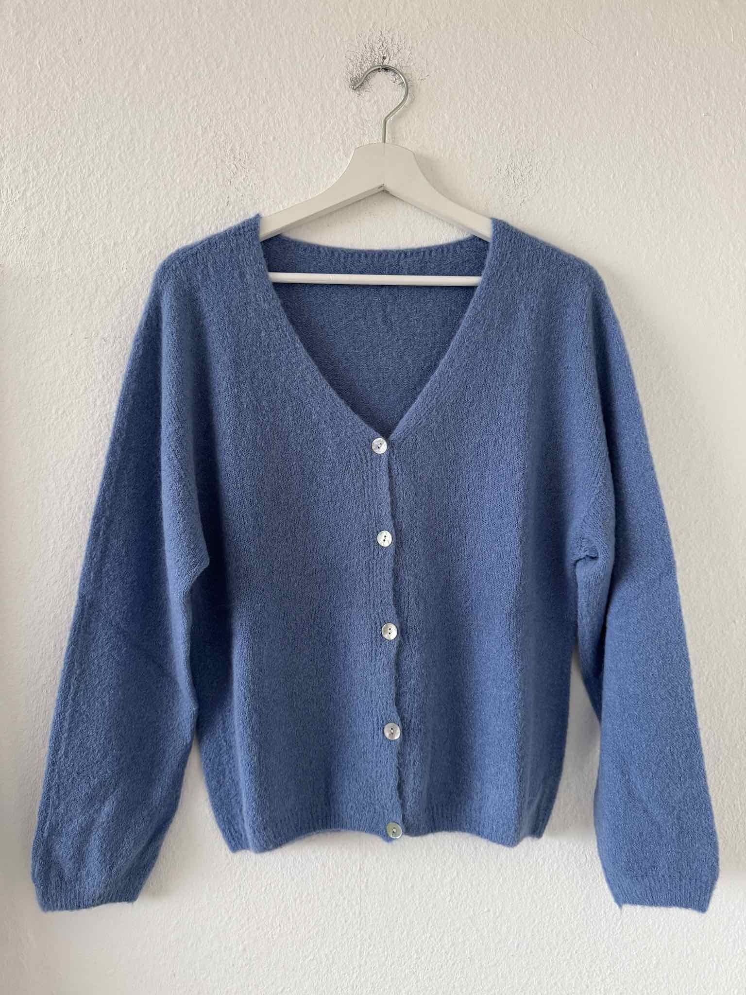 Basic Baby Alpaka Cardigan - Blue Grey
