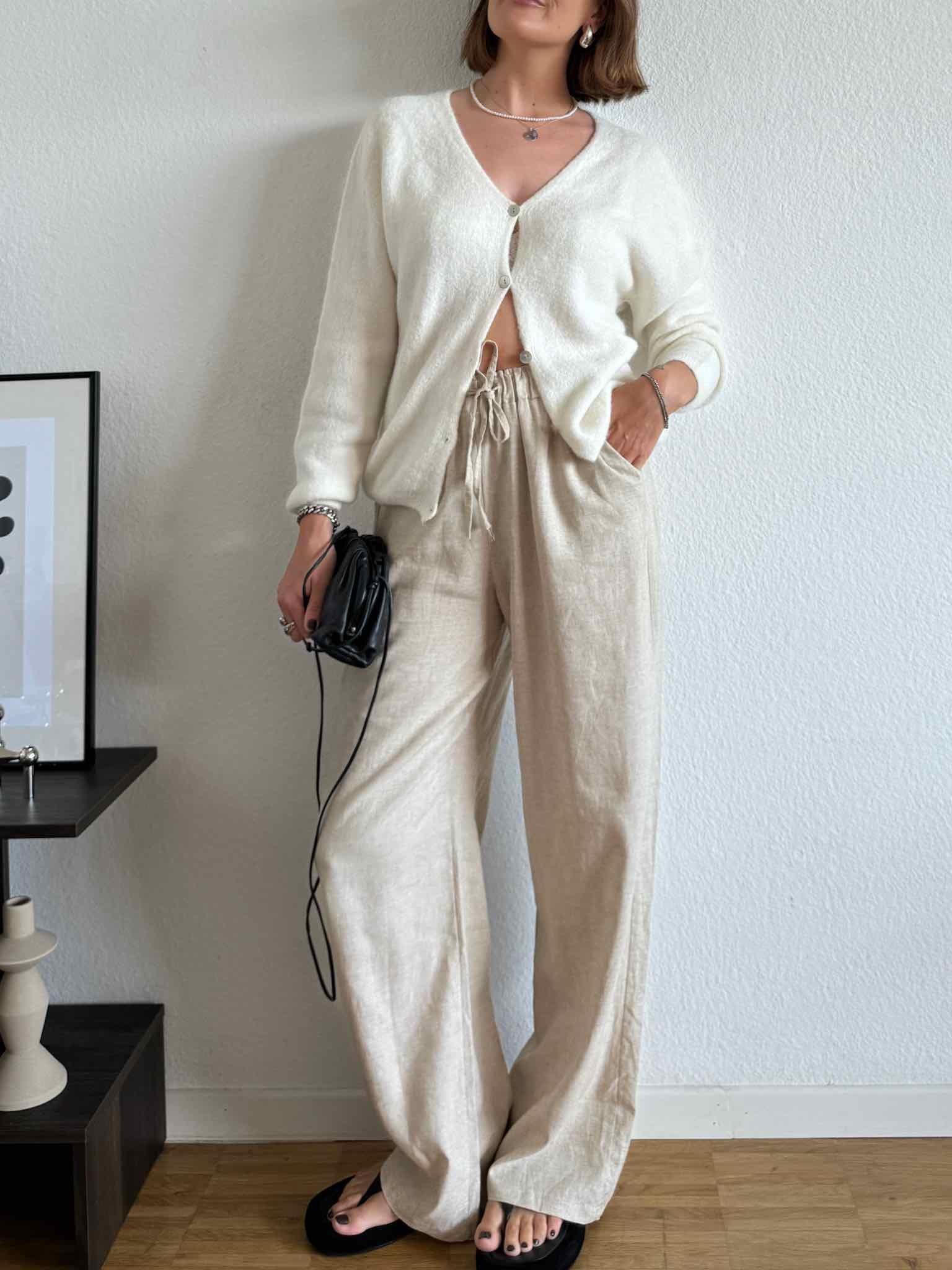 Basic Baby Alpaka Cardigan für Damen in Cream von Maingold Basics