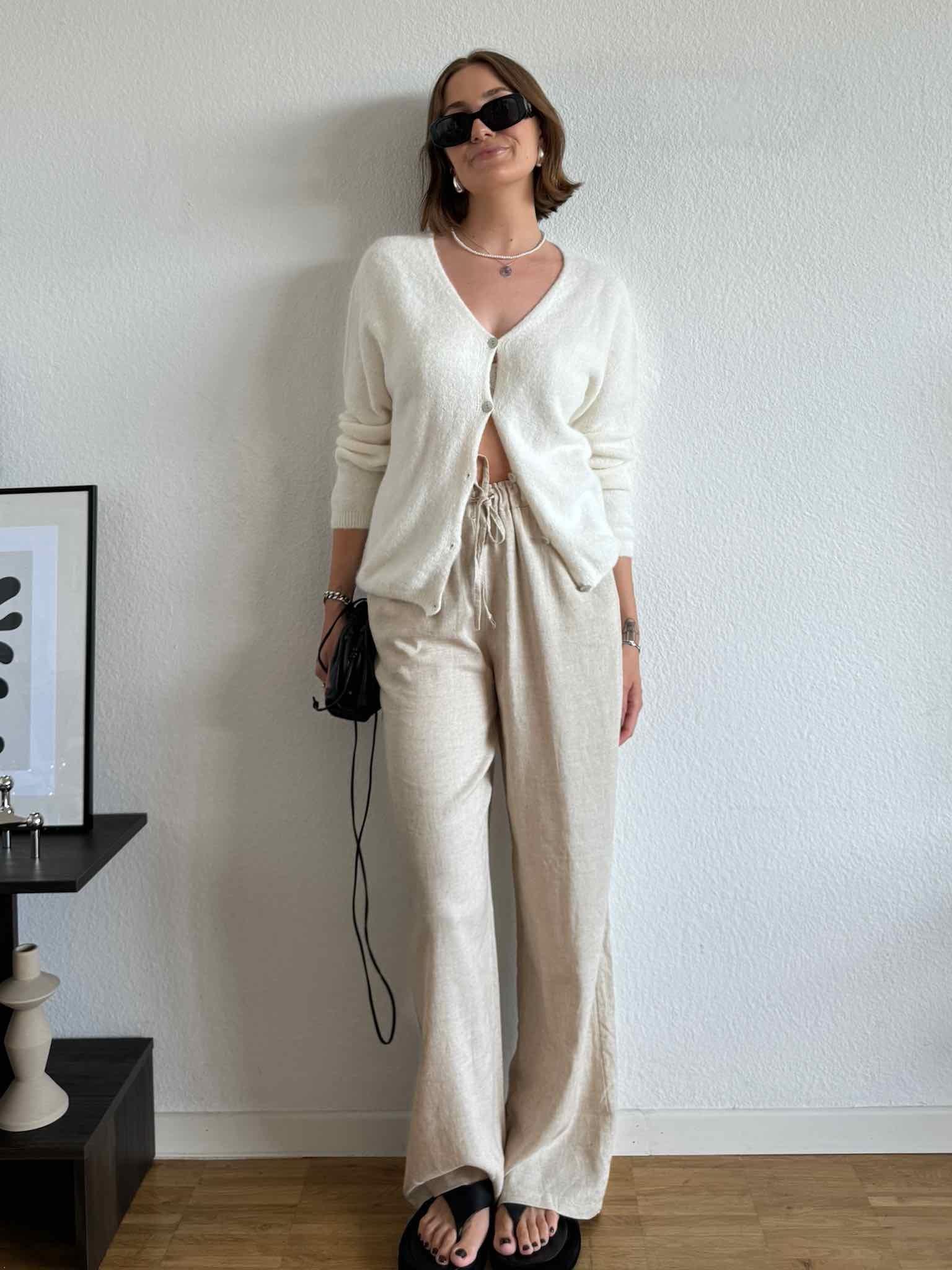 Basic Baby Alpaka Cardigan für Damen in Cream von Maingold Basics