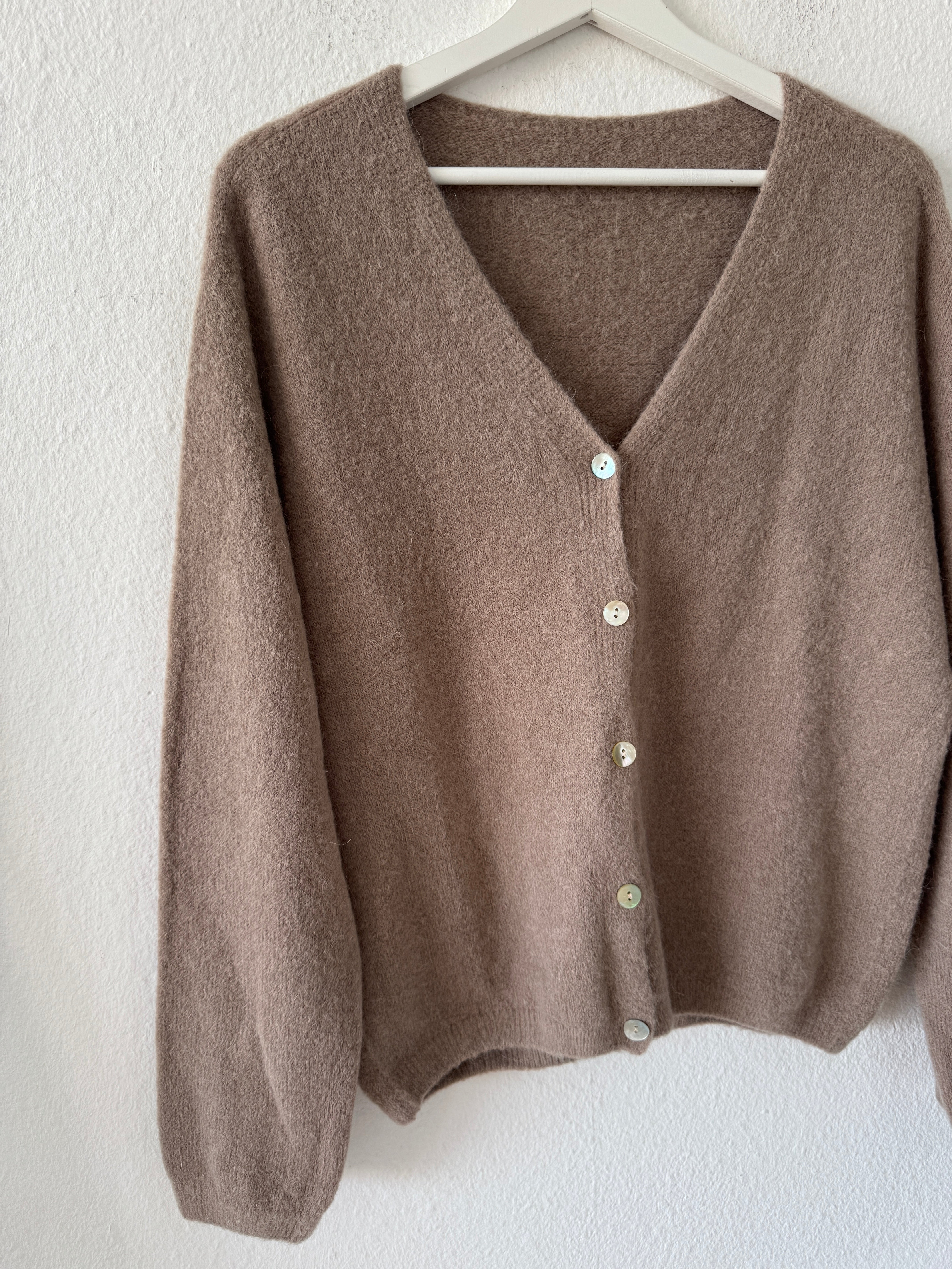 Basic Baby Alpaka Cardigan - Light Taupe
