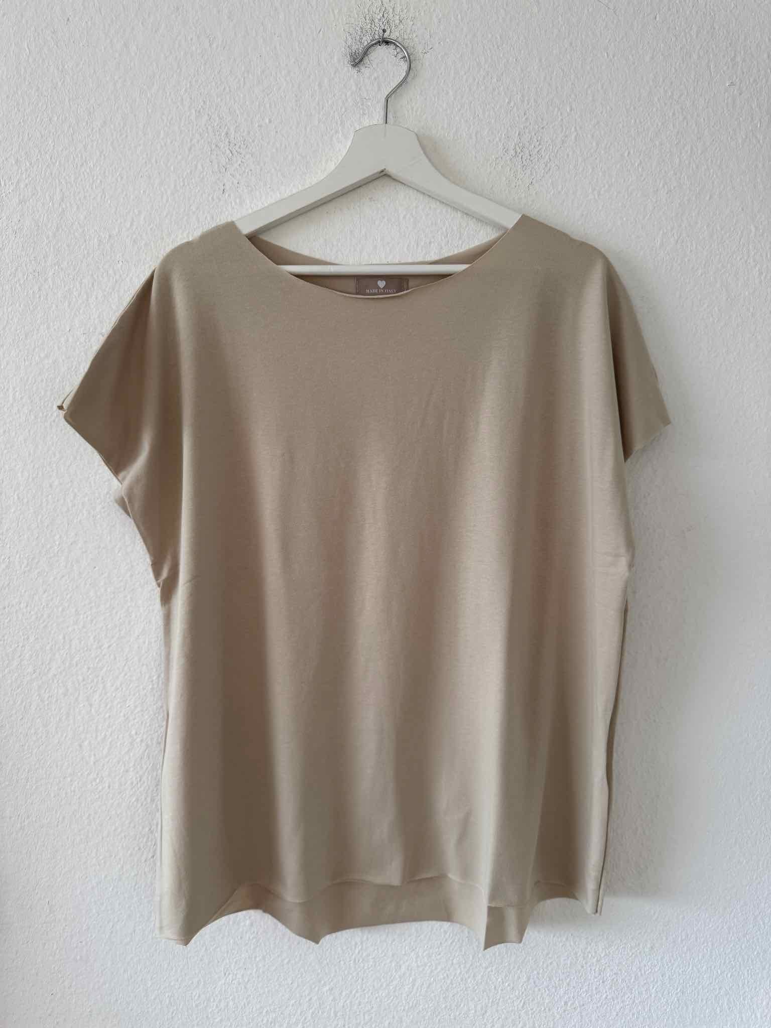 Basic Cutted T-Shirt für Damen in Beige von Maingold Basics