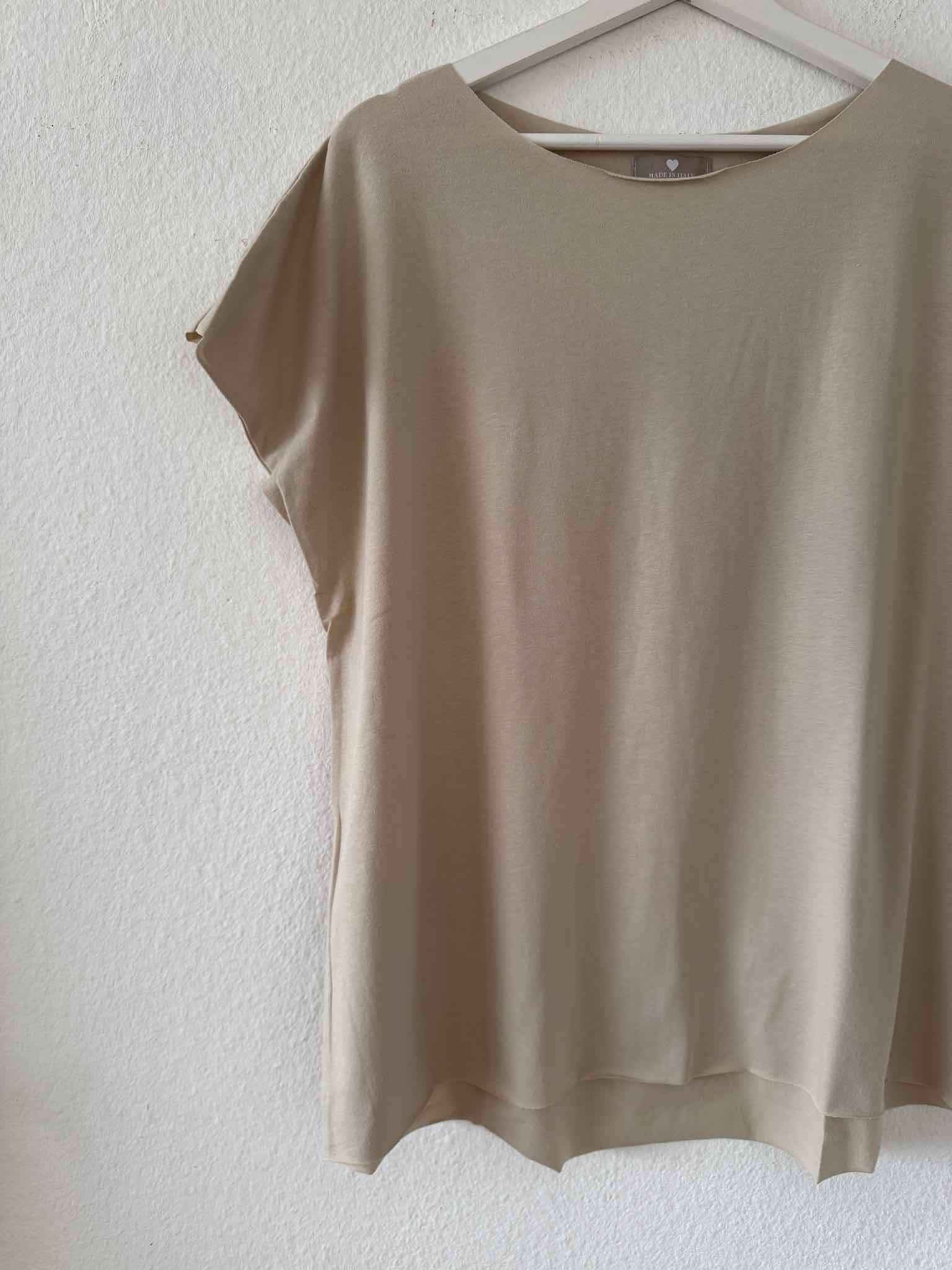 Basic Cutted T-Shirt für Damen in Beige von Maingold Basics