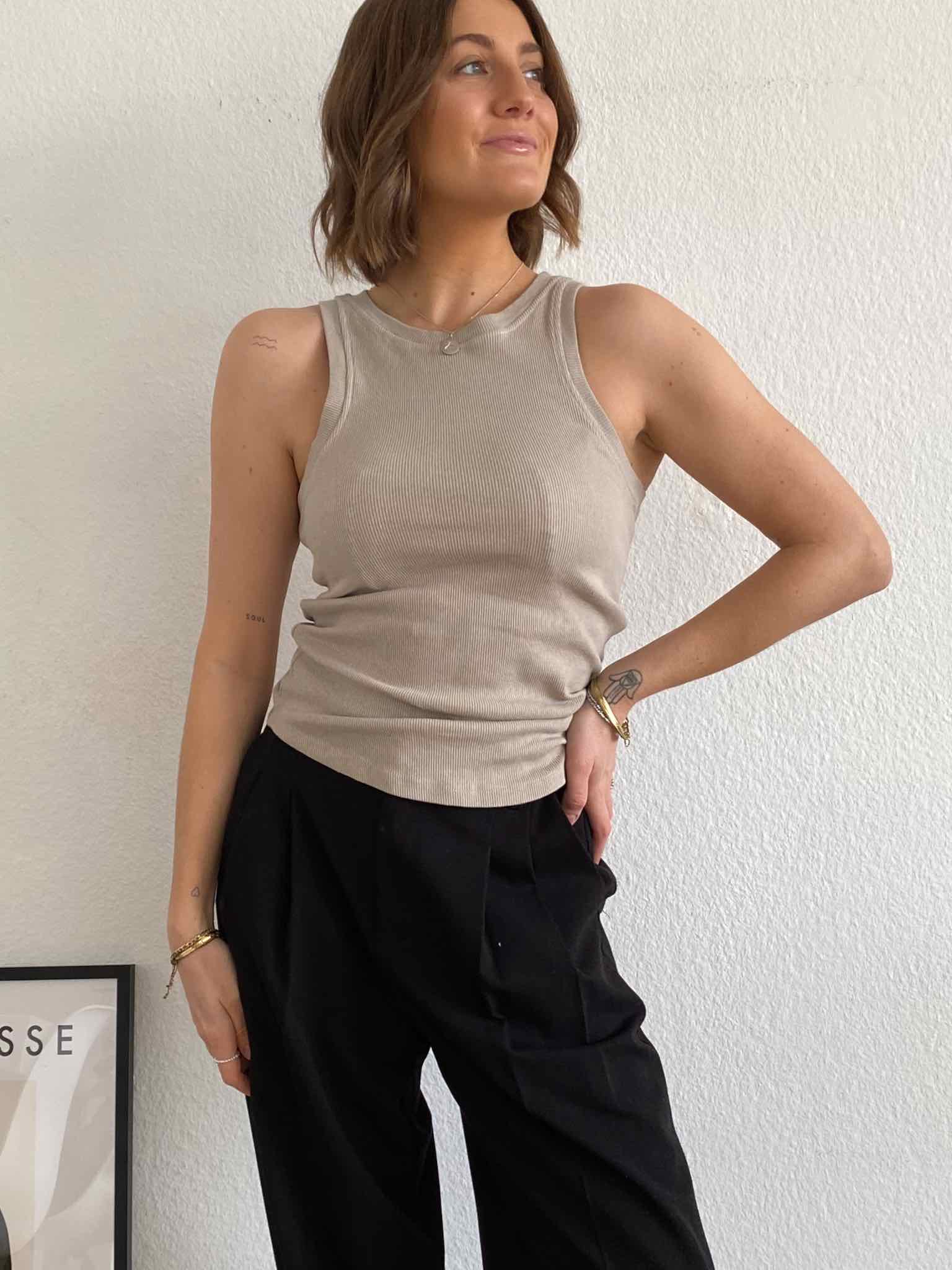 Basic Tank Top für Damen in Beige von Maingold Basics