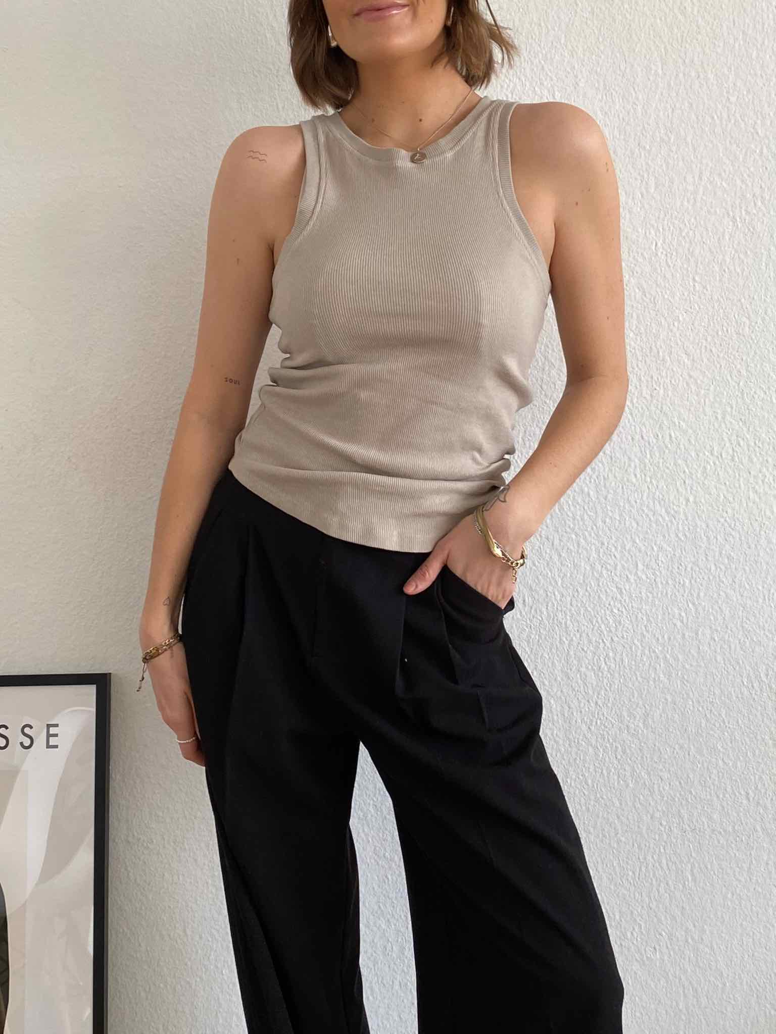 Basic Tank Top für Damen in Beige von Maingold Basics