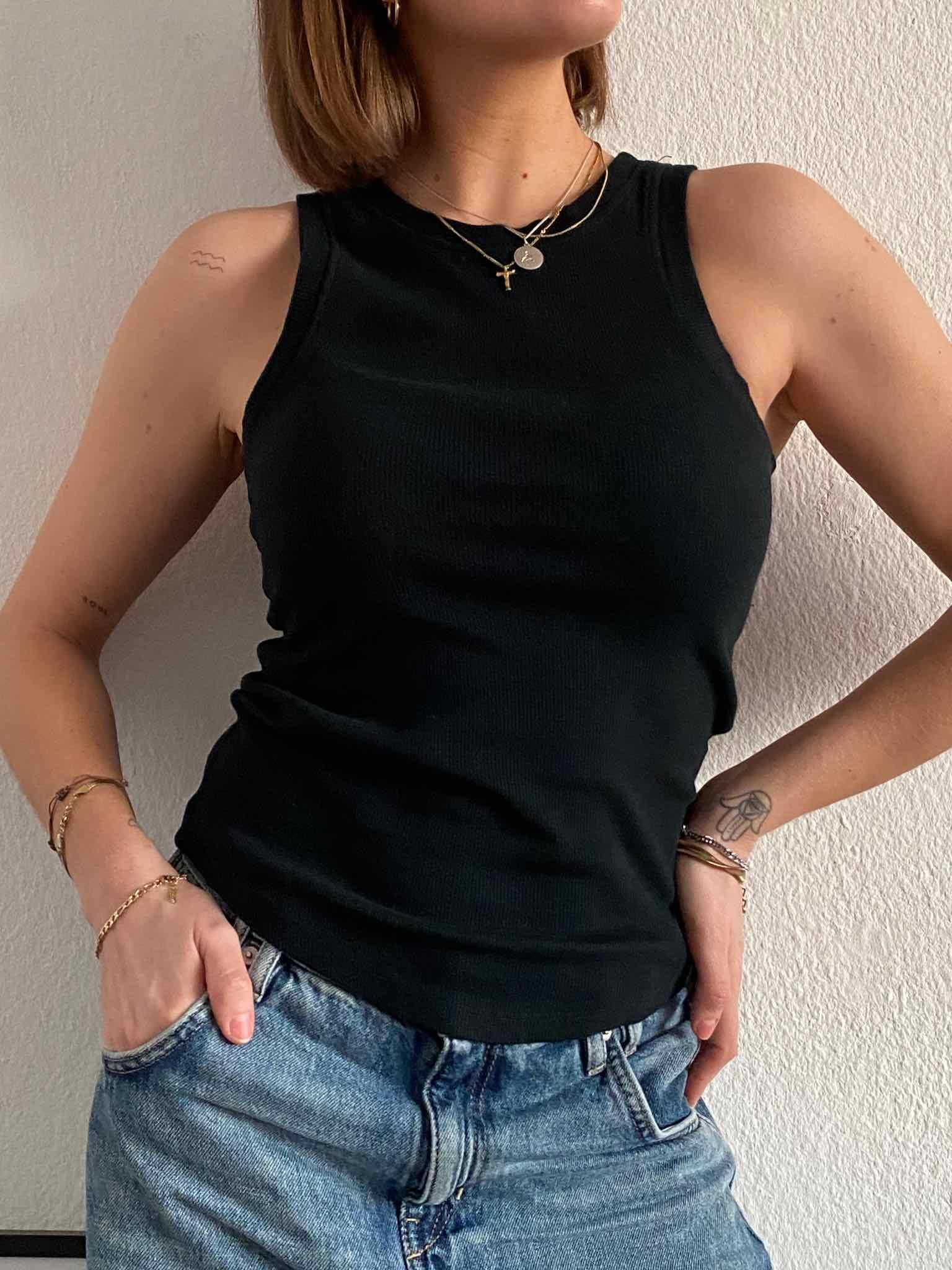 Basic Tank Top für Damen in Black von Maingold Basics