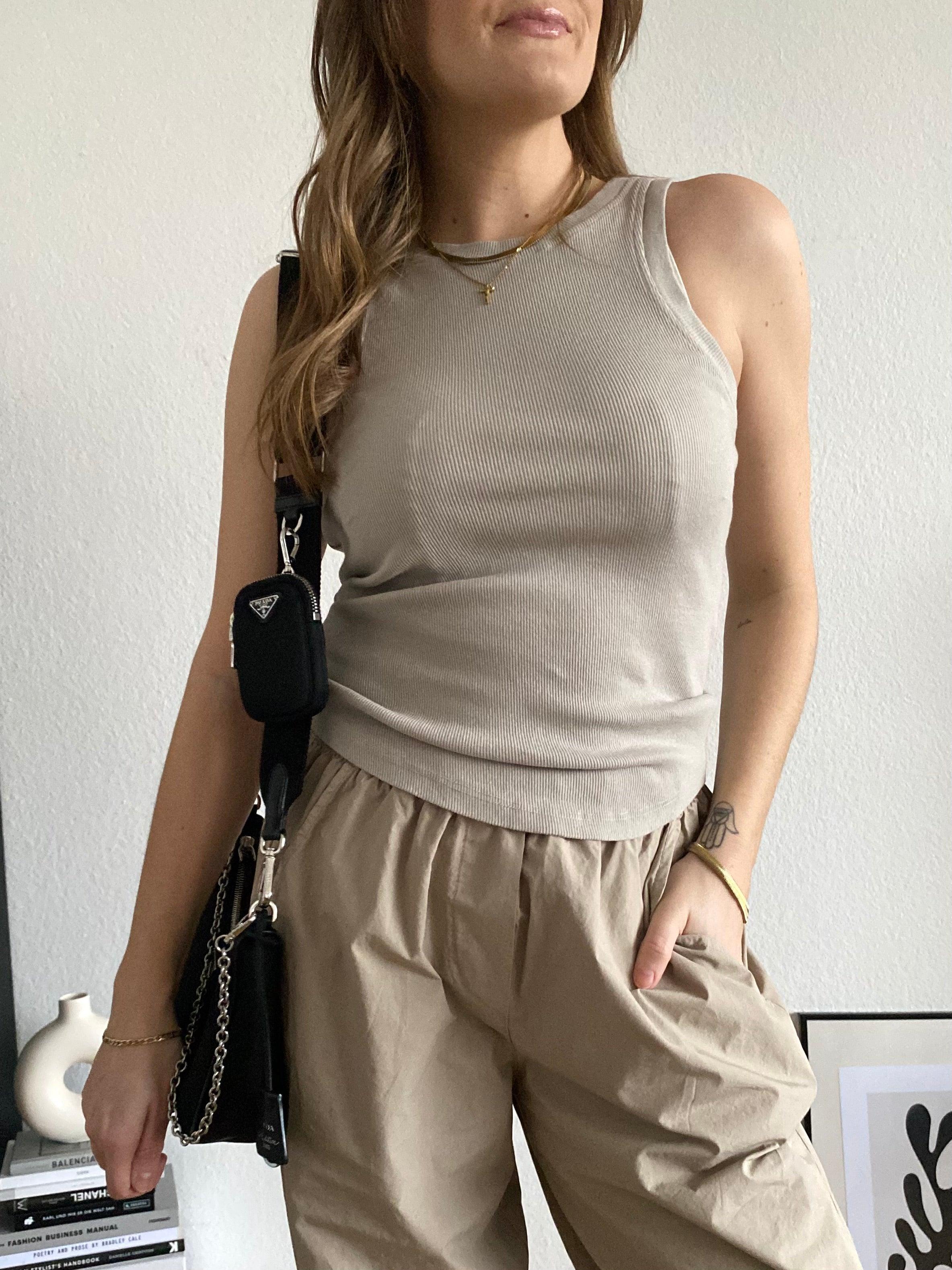 Basic Tank Top für Damen in Beige von Maingold Basics
