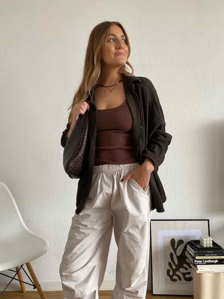 Basic Top aus Strick für Damen in Brown von maingoldbasics.de