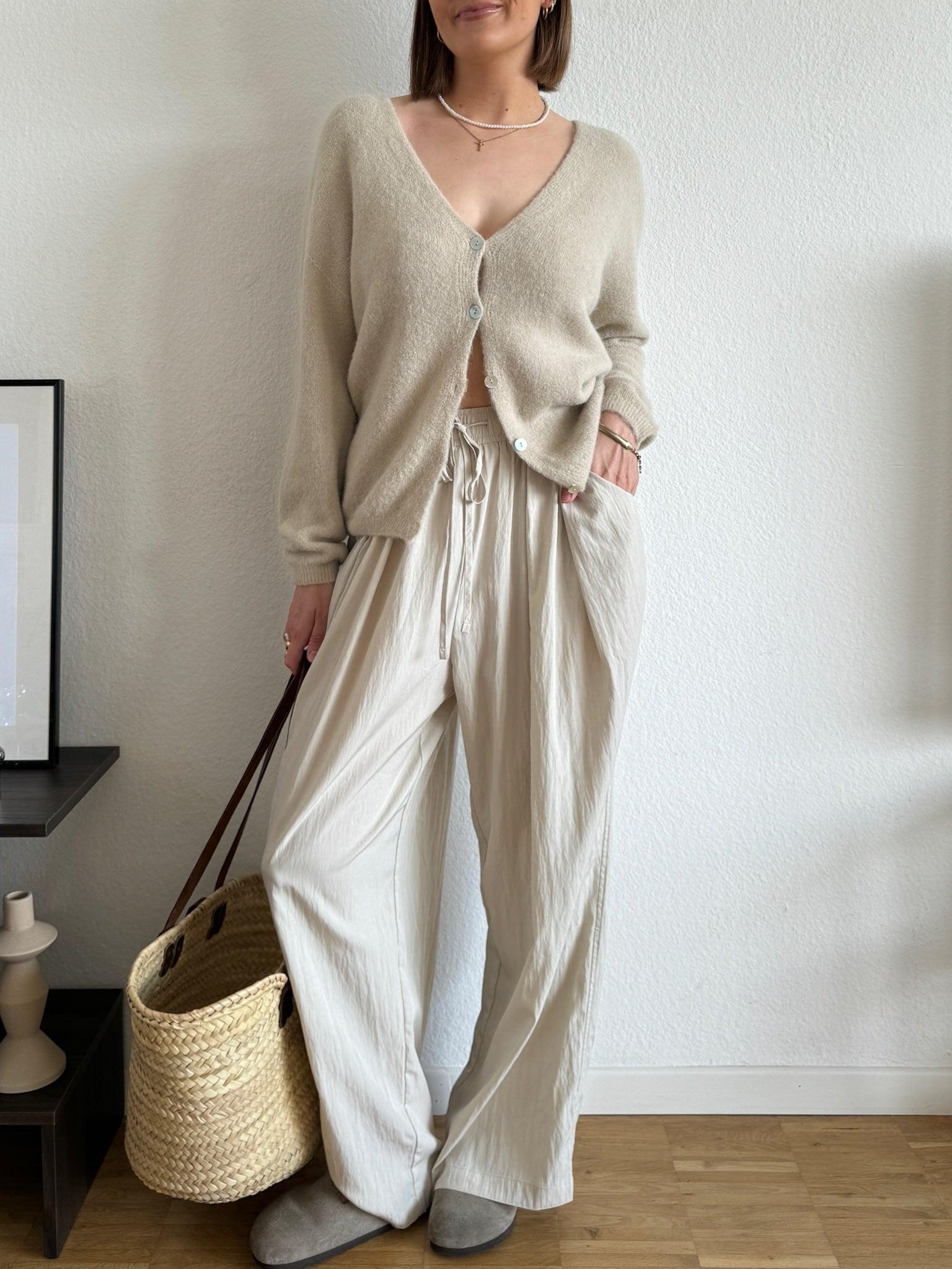 Basic Baby Alpaka Cardigan für Damen in Beige von Maingold Basics