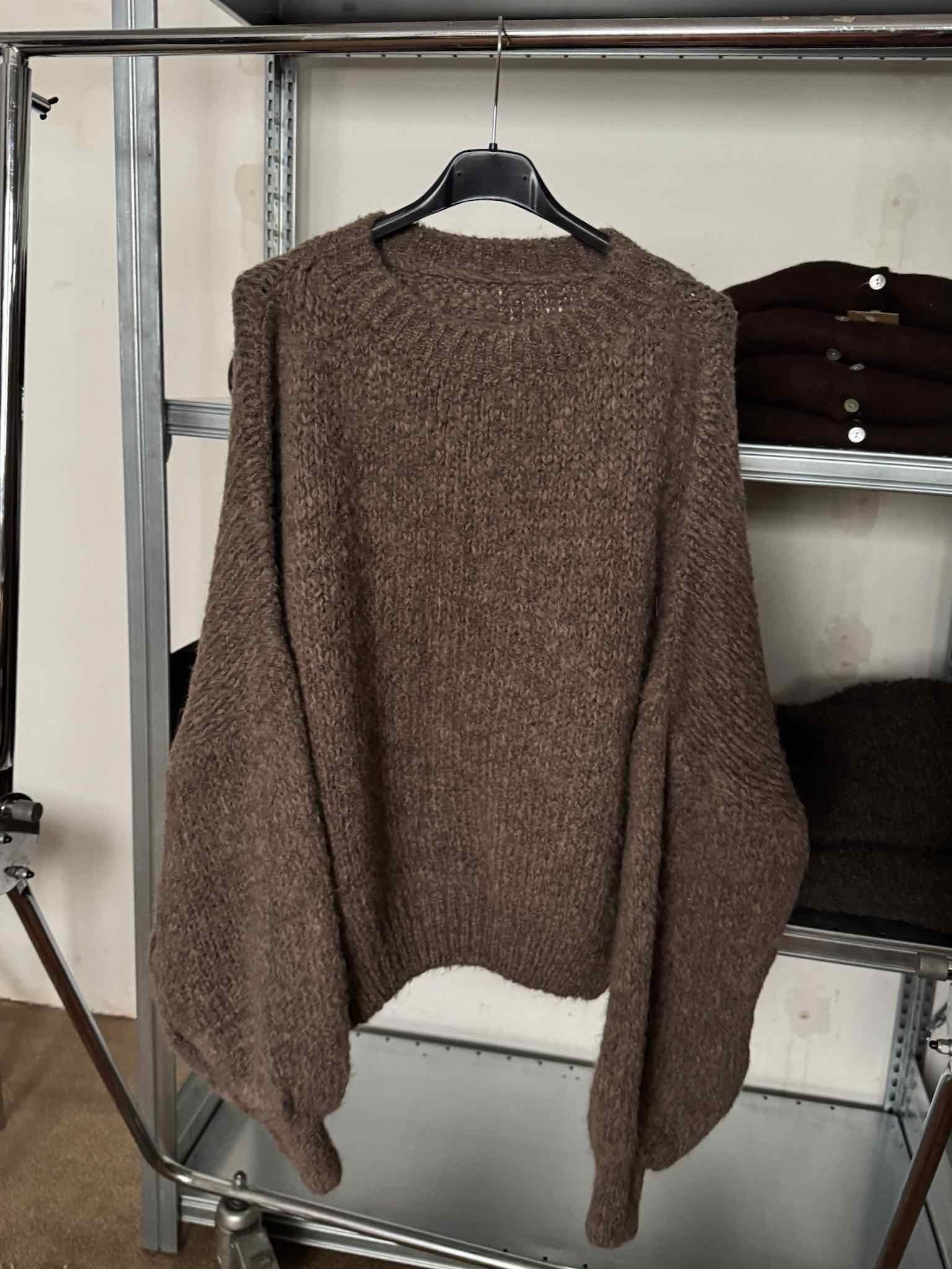 Cropped Kuschel Pullover für Damen in Taupe von Maingold Basics