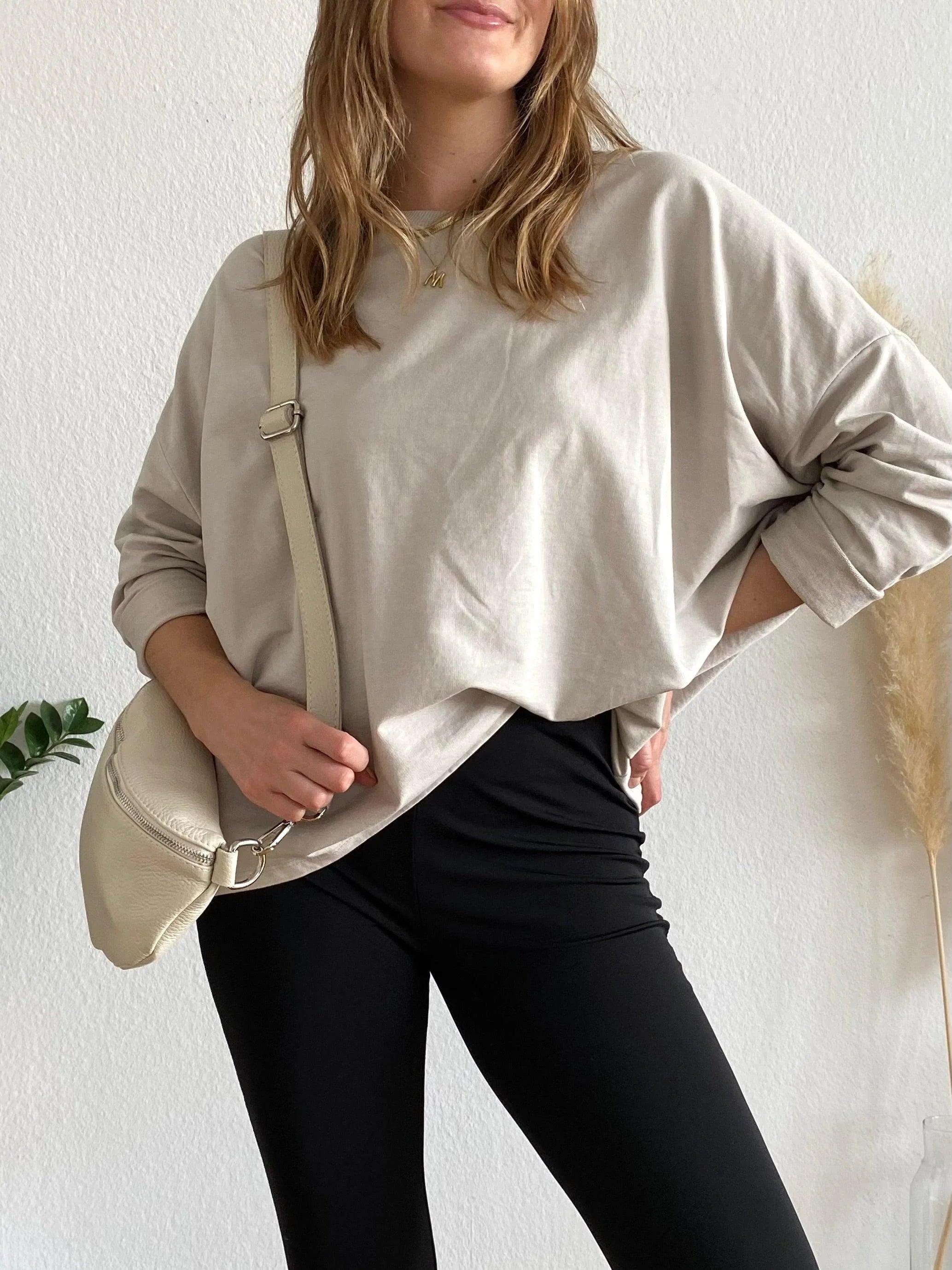 Leichtes Sweatshirt für Damen in Beige von Maingold Basics