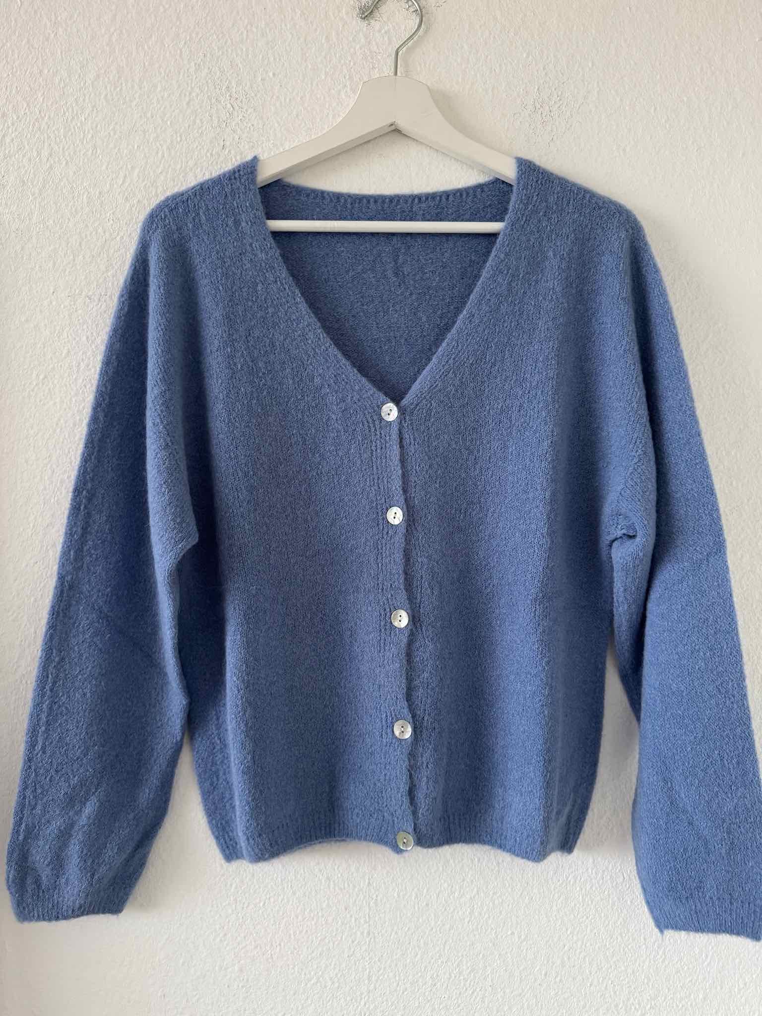 Basic Baby Alpaka Cardigan - Blue Grey