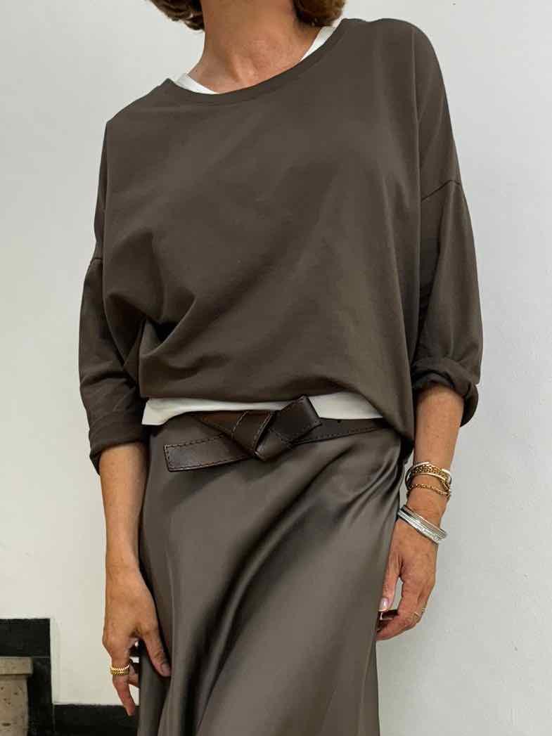 Leichtes Sweatshirt für Damen in Brown von Maingold Basics