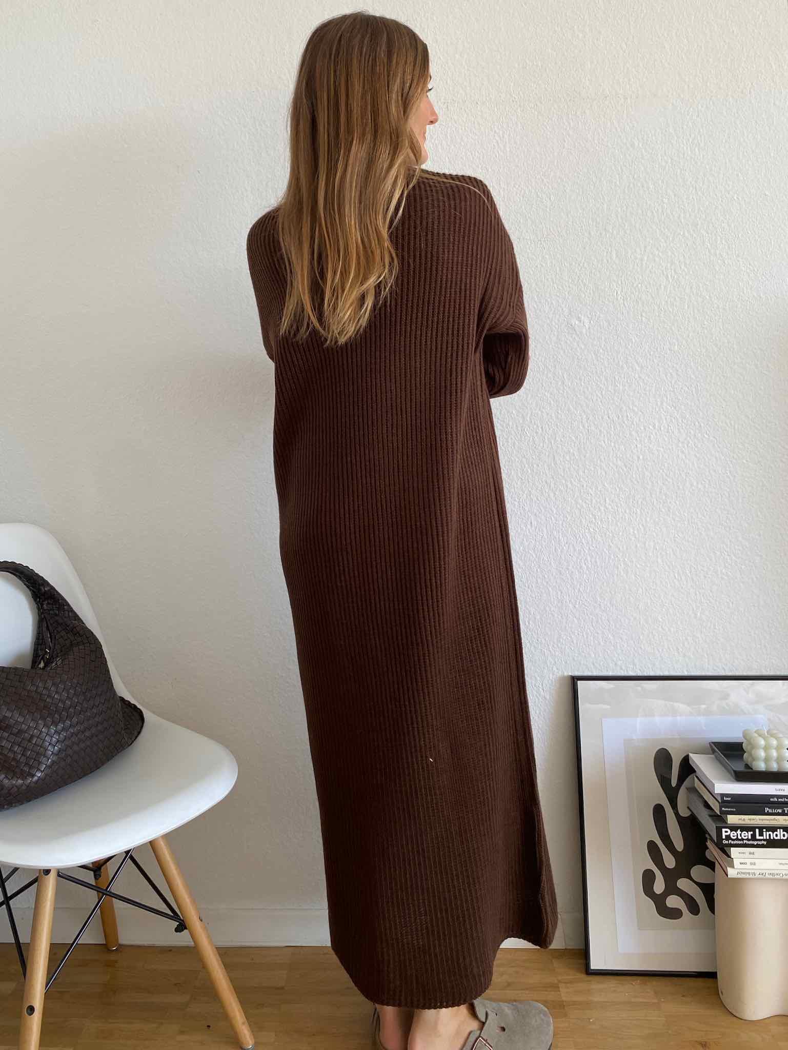 Long Knit Dress für Damen in Brown von Maingold Basics