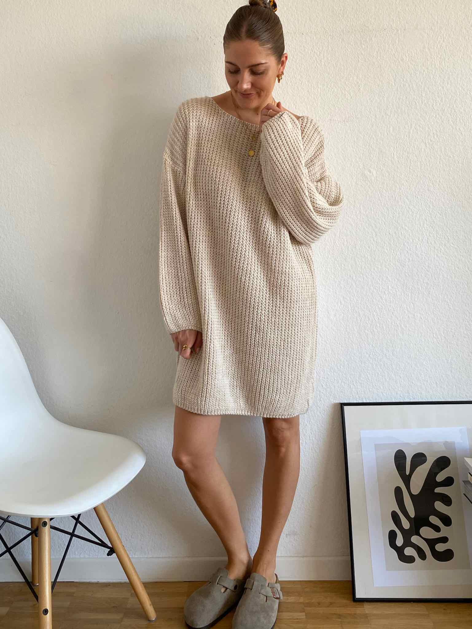Long Pulli für Damen in Beige von Maingold Basics