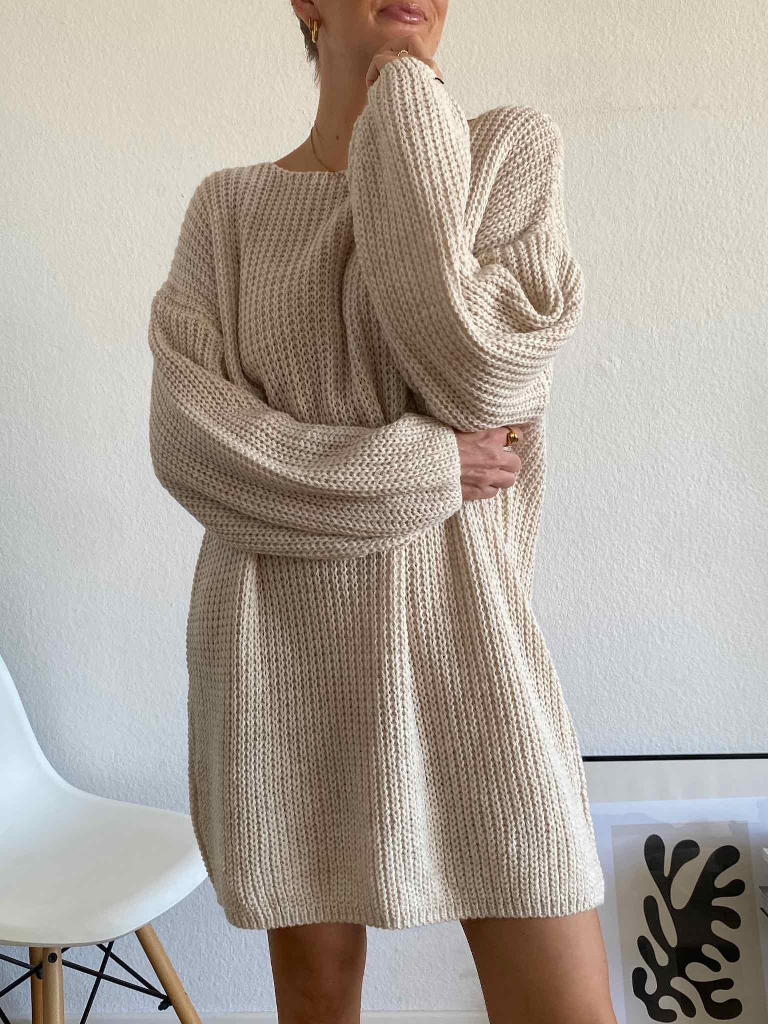 Long Pulli für Damen in Beige von Maingold Basics