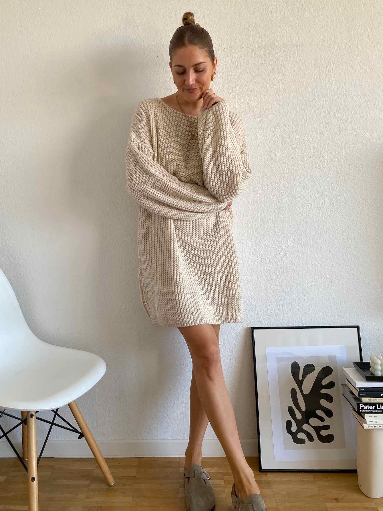 Long Pulli für Damen in Beige von Maingold Basics