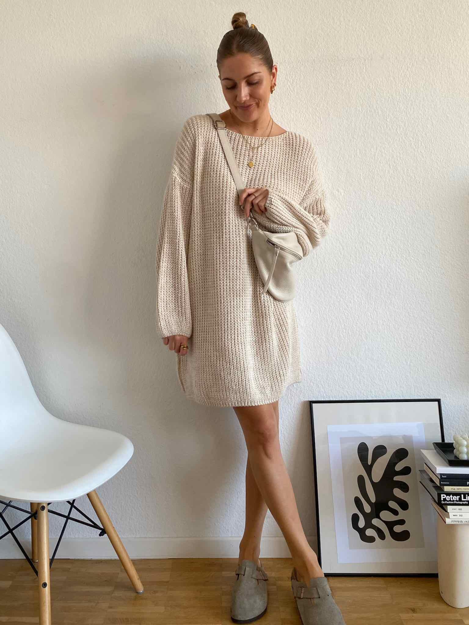 Long Pulli für Damen in Beige von Maingold Basics