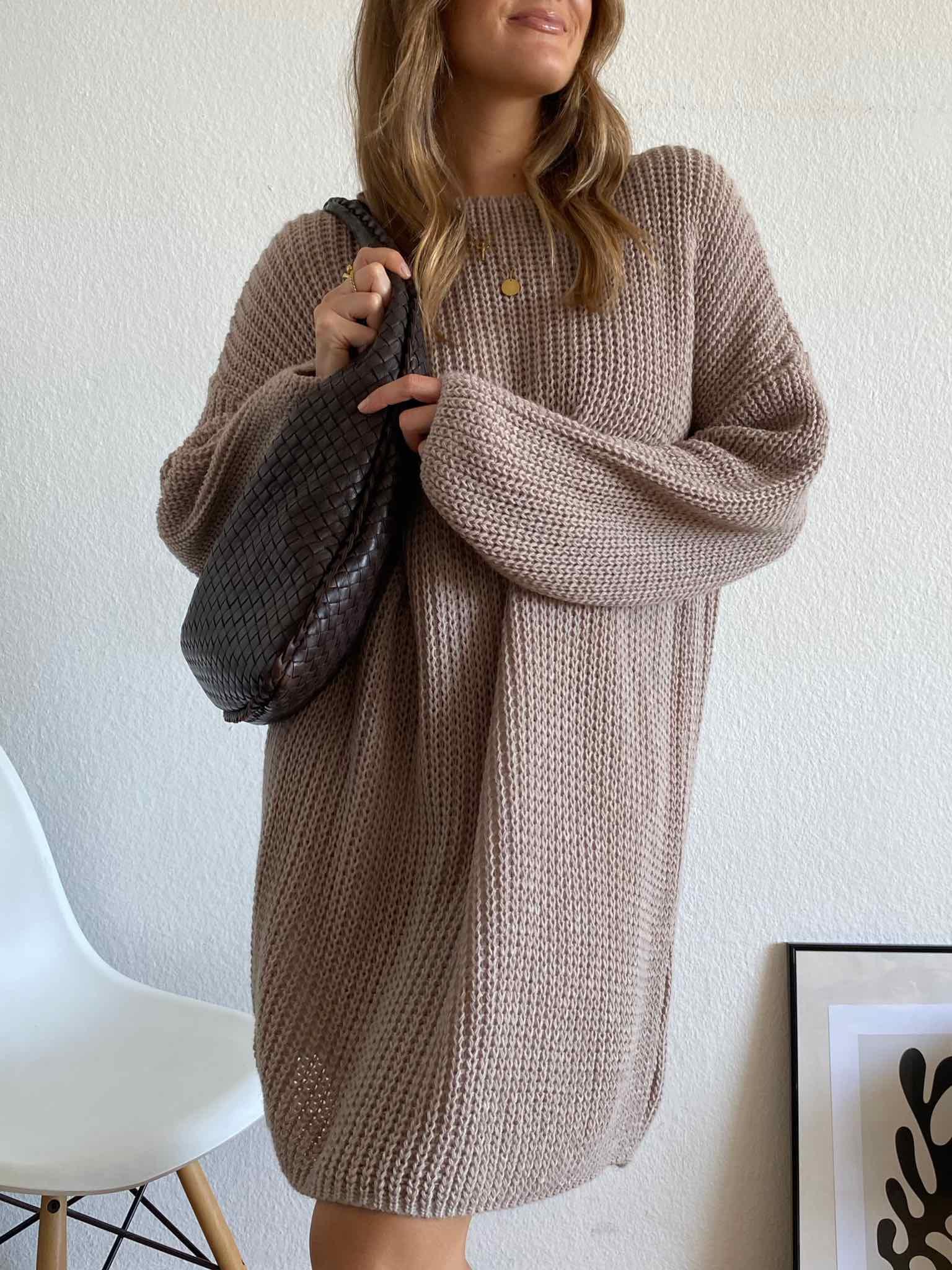 Long Pulli für Damen in Light Taupe von Maingold Basics