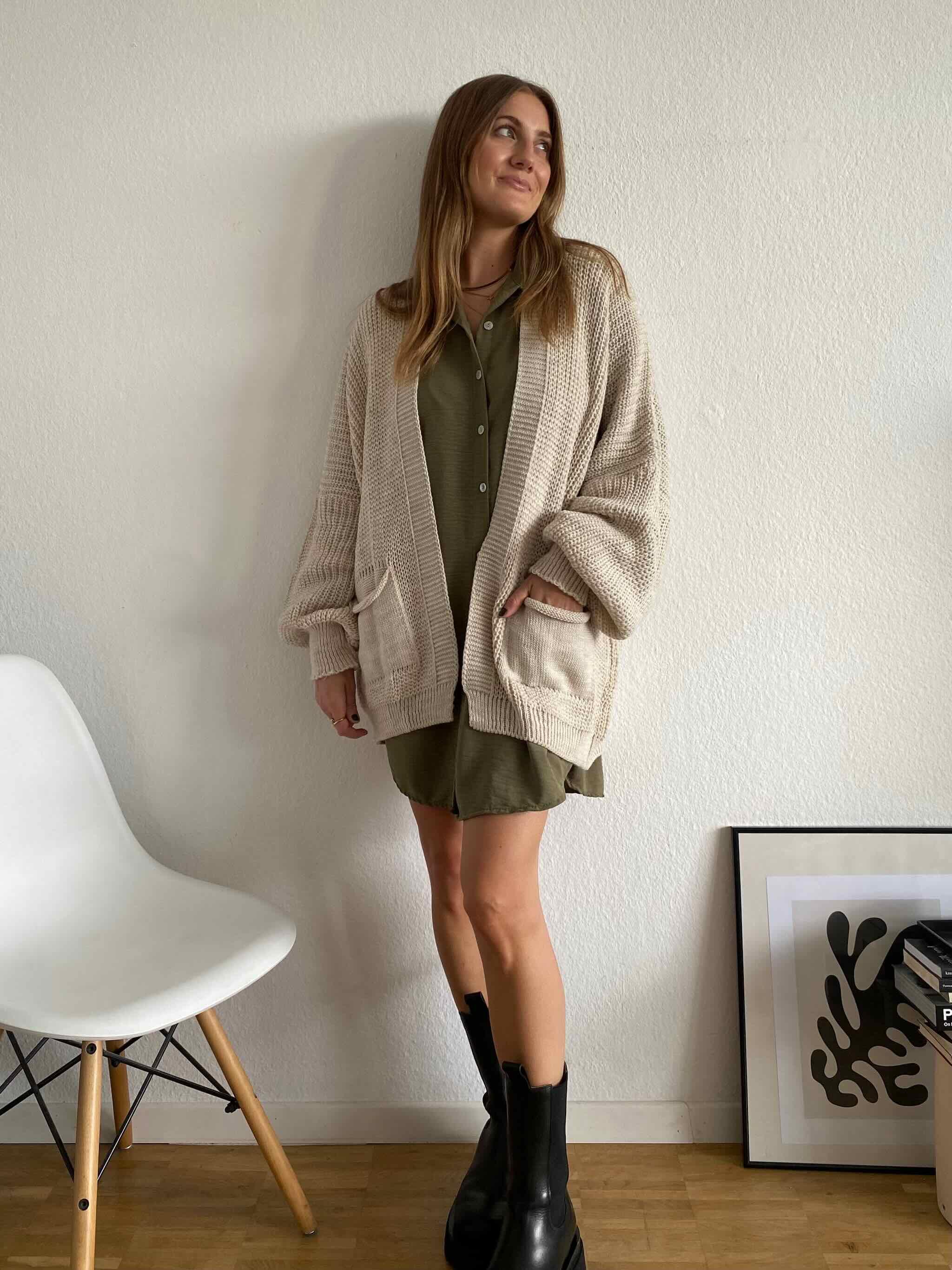 Maingold Basic Cardigan für Damen in Beige von maingoldbasics.de