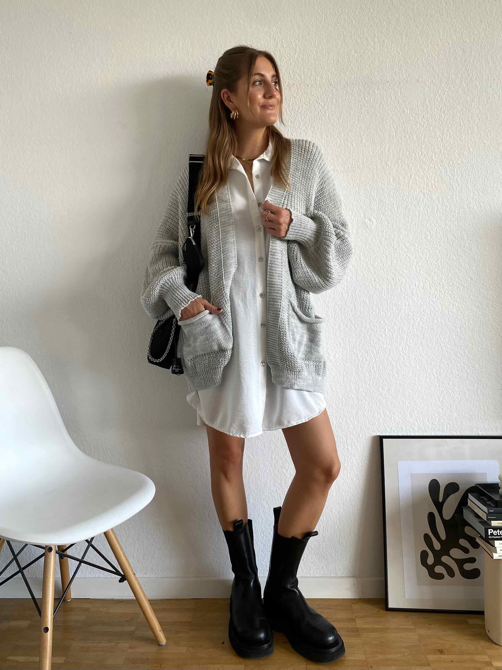 Maingold Basic Cardigan für Damen in Light Grey von maingoldbasics.de