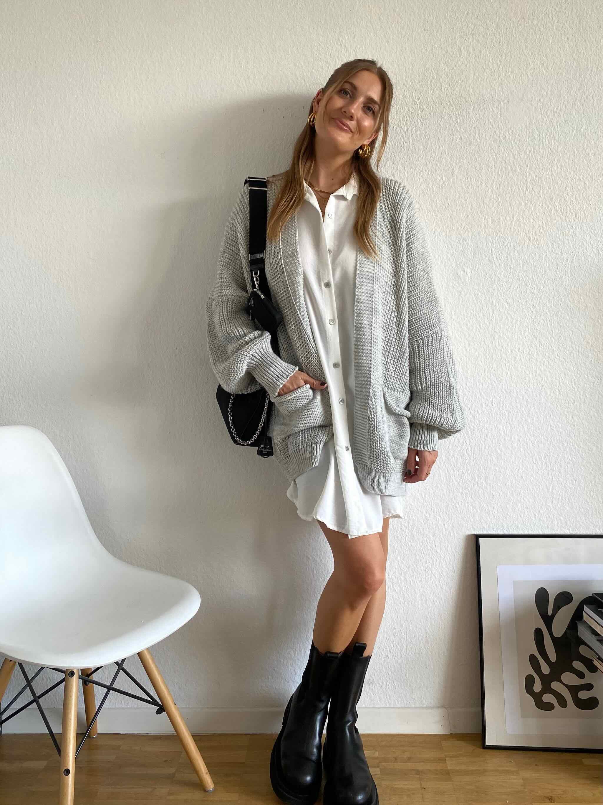 Maingold Basic Cardigan für Damen in Light Grey von maingoldbasics.de
