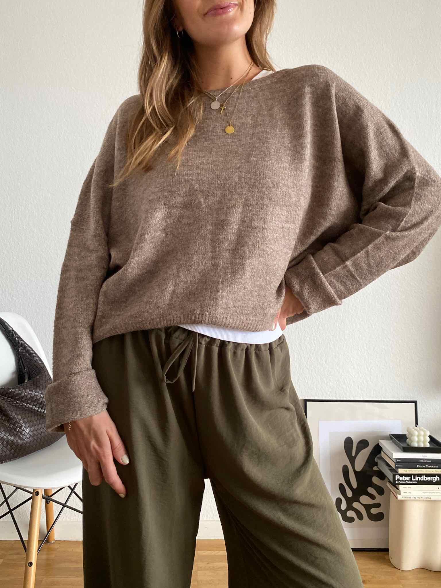 Maingold Basic Lieblings Pulli für Damen in Dark Taupe von Maingold Basics