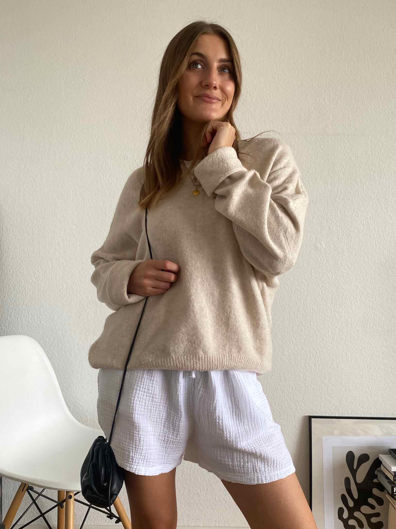 Maingold Basic Lieblings Pulli für Damen in Light Beige von Maingold Basics