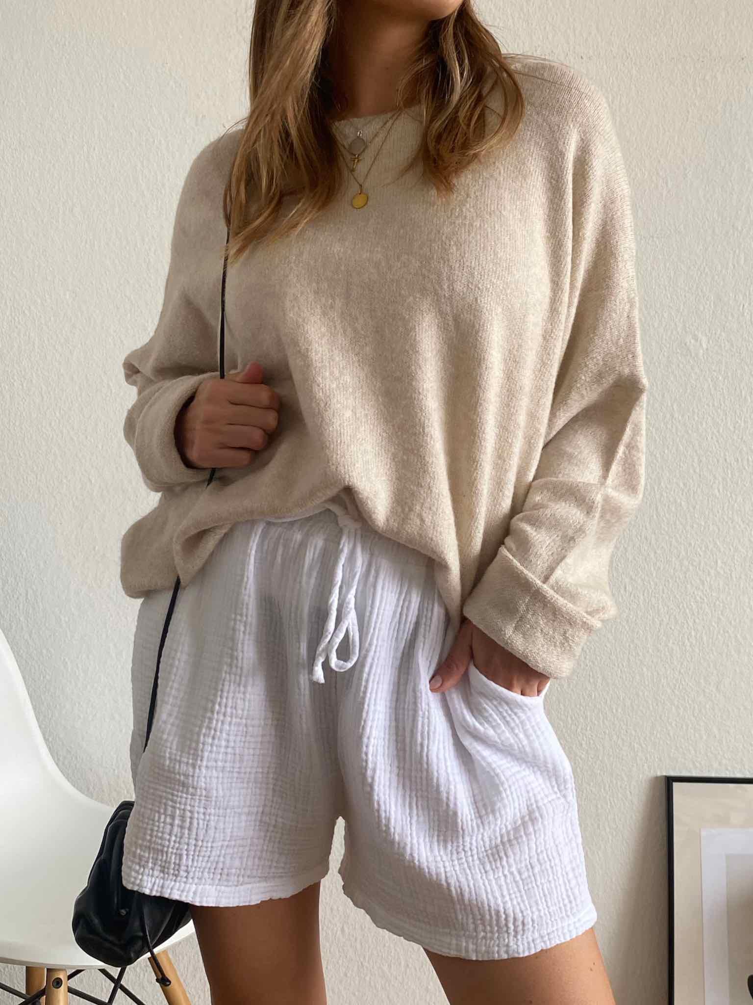 Maingold Basic Lieblings Pulli für Damen in Light Beige von Maingold Basics