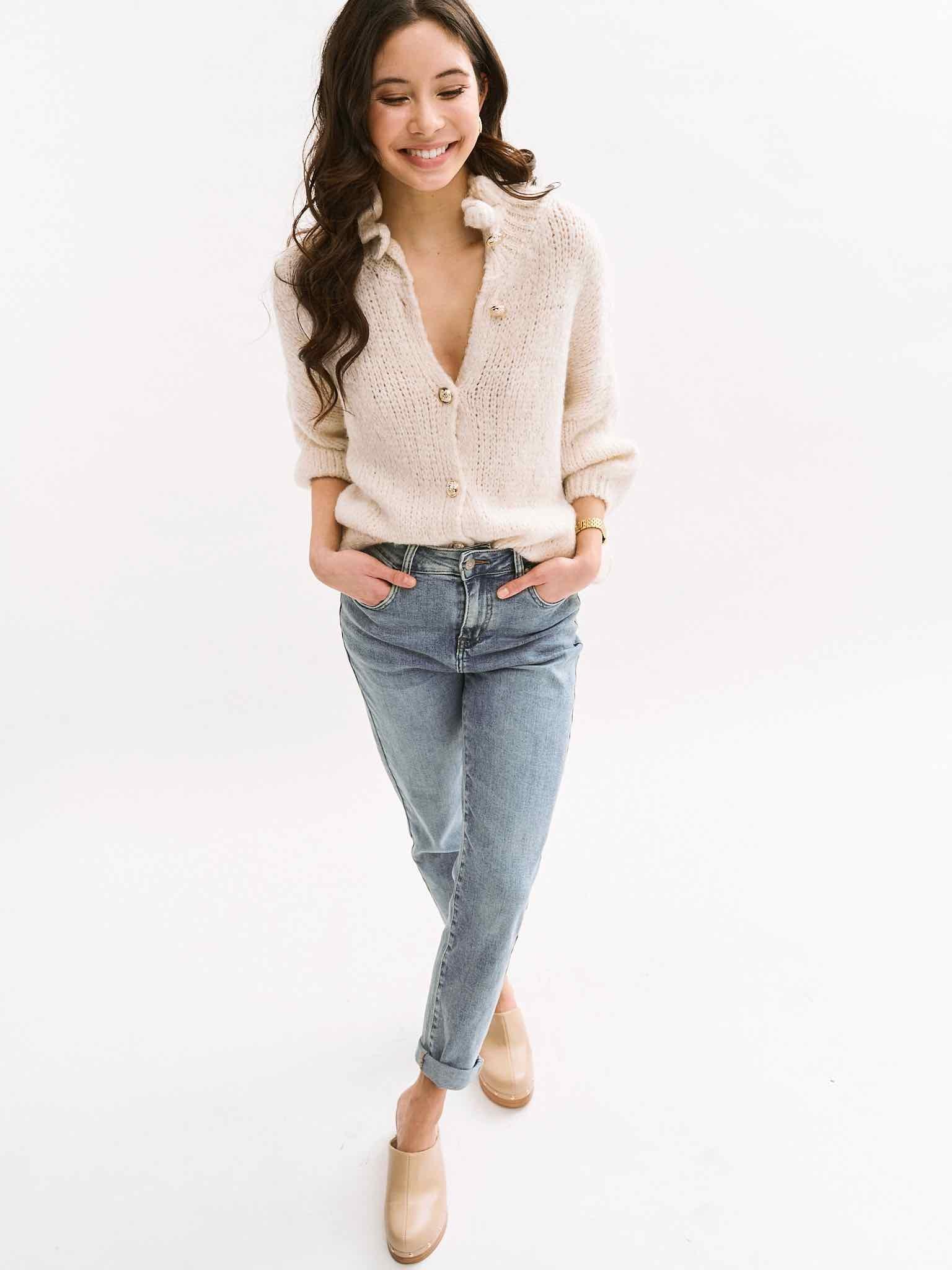 Mom Jeans für Damen in Light Blue von Maingold Basics