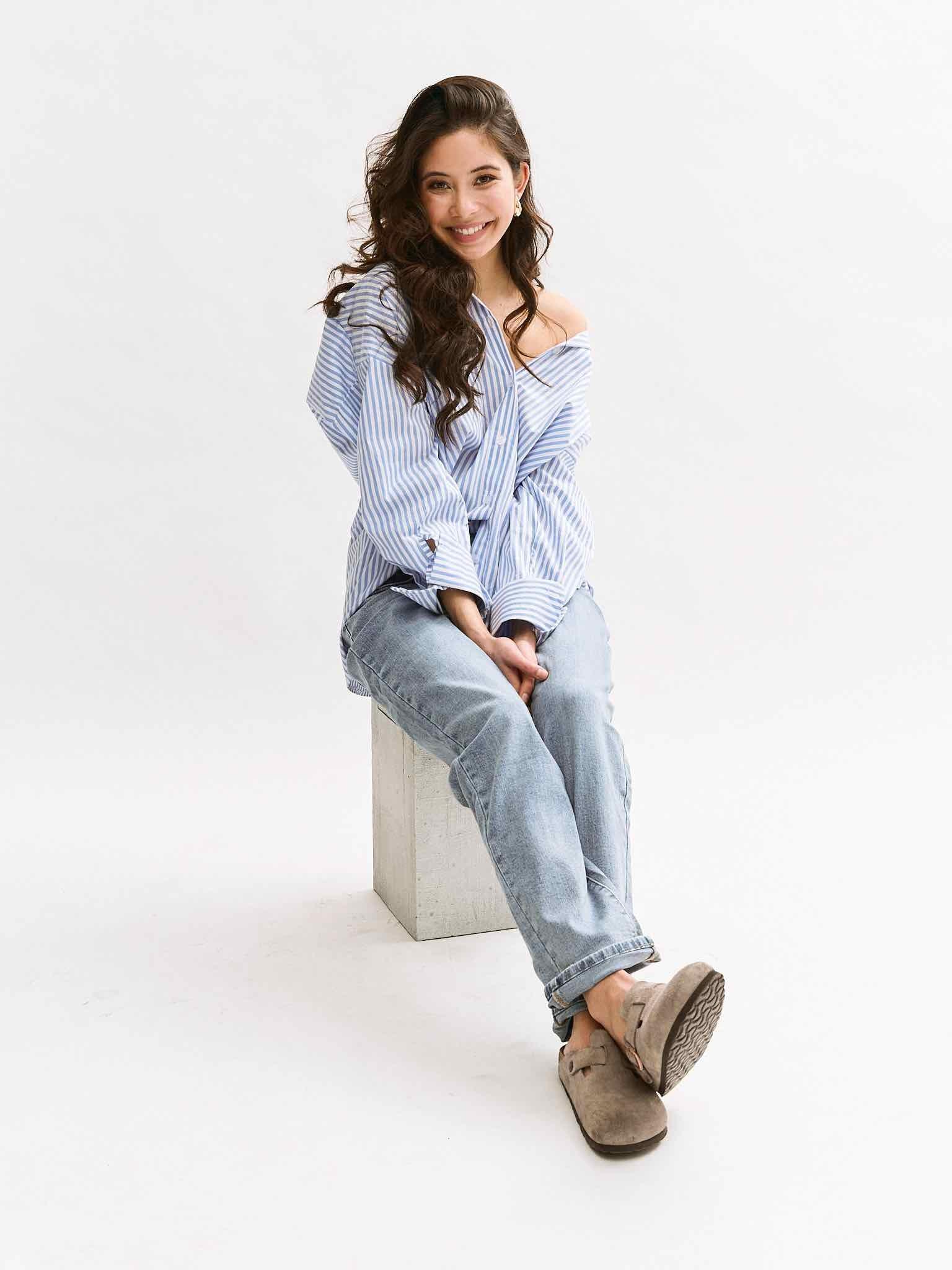 Mom Jeans für Damen in Light Blue von Maingold Basics