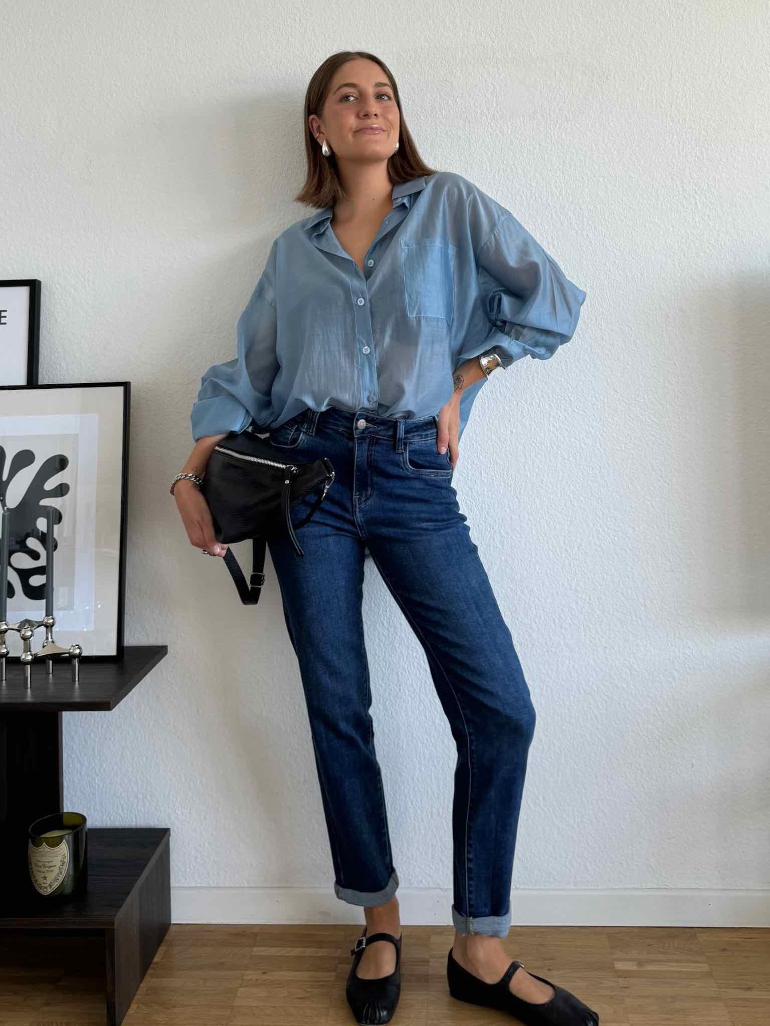 Mom Jeans in Dark Blue für Damen von Maingold Basics