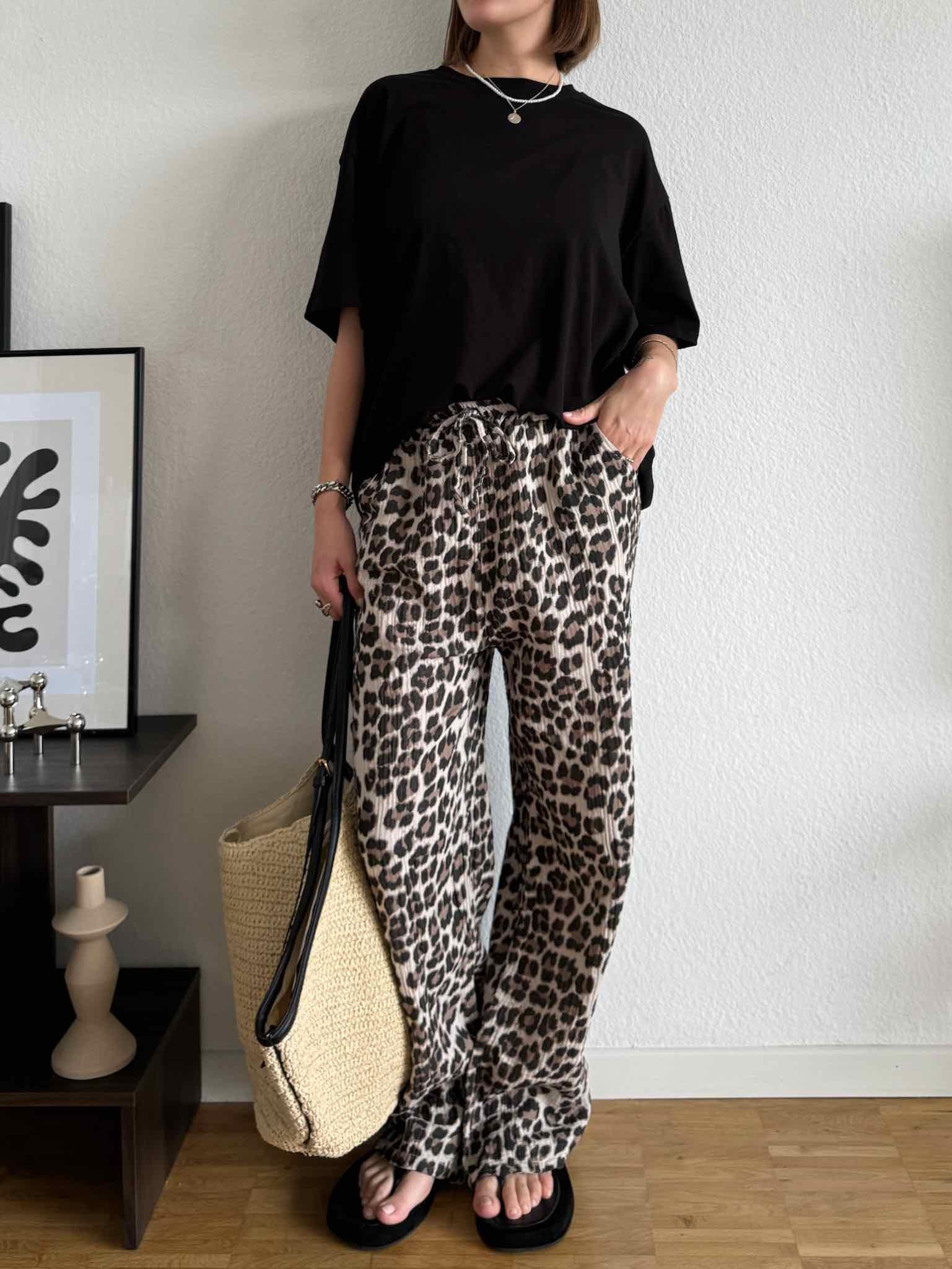Musselin Leo Pants für Damen in Taupe von Maingold Basics