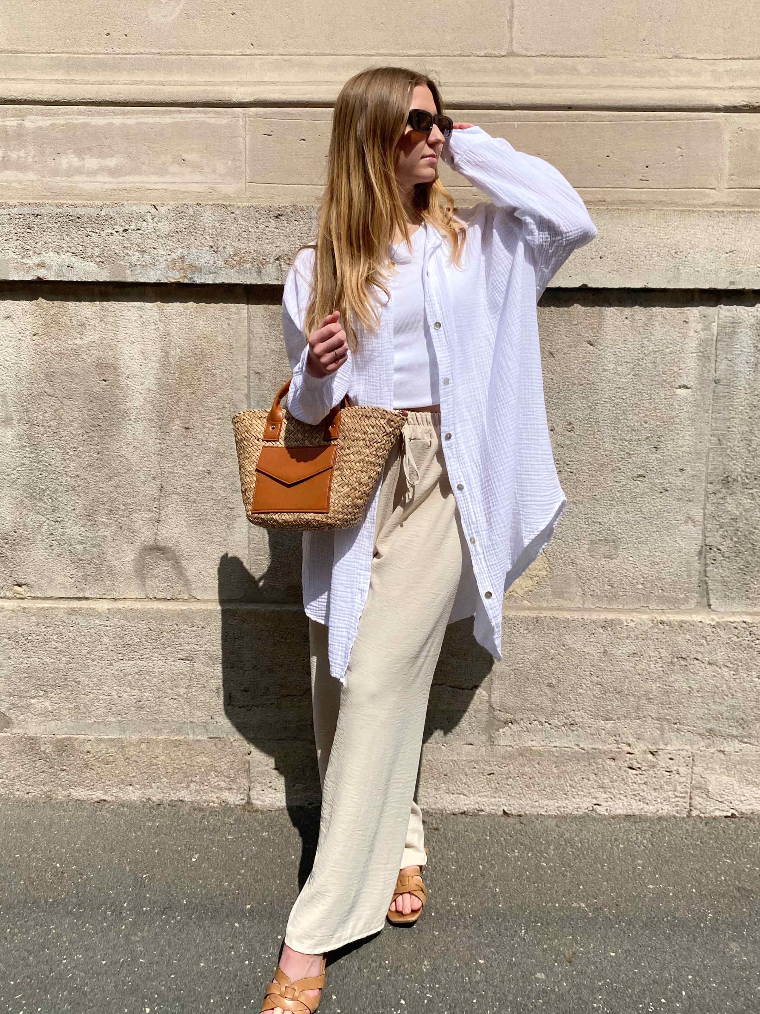 Musselin Oversized Hemd - White