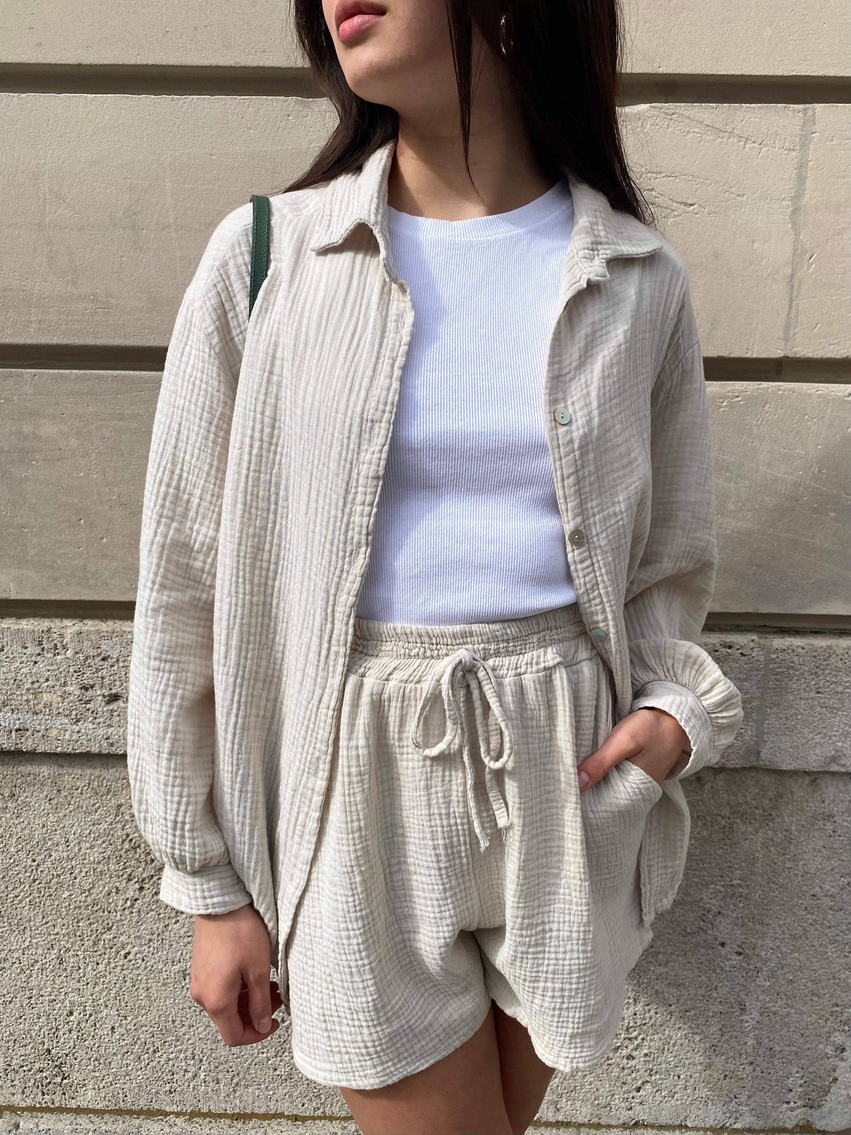 Musselin Shorts - Beige