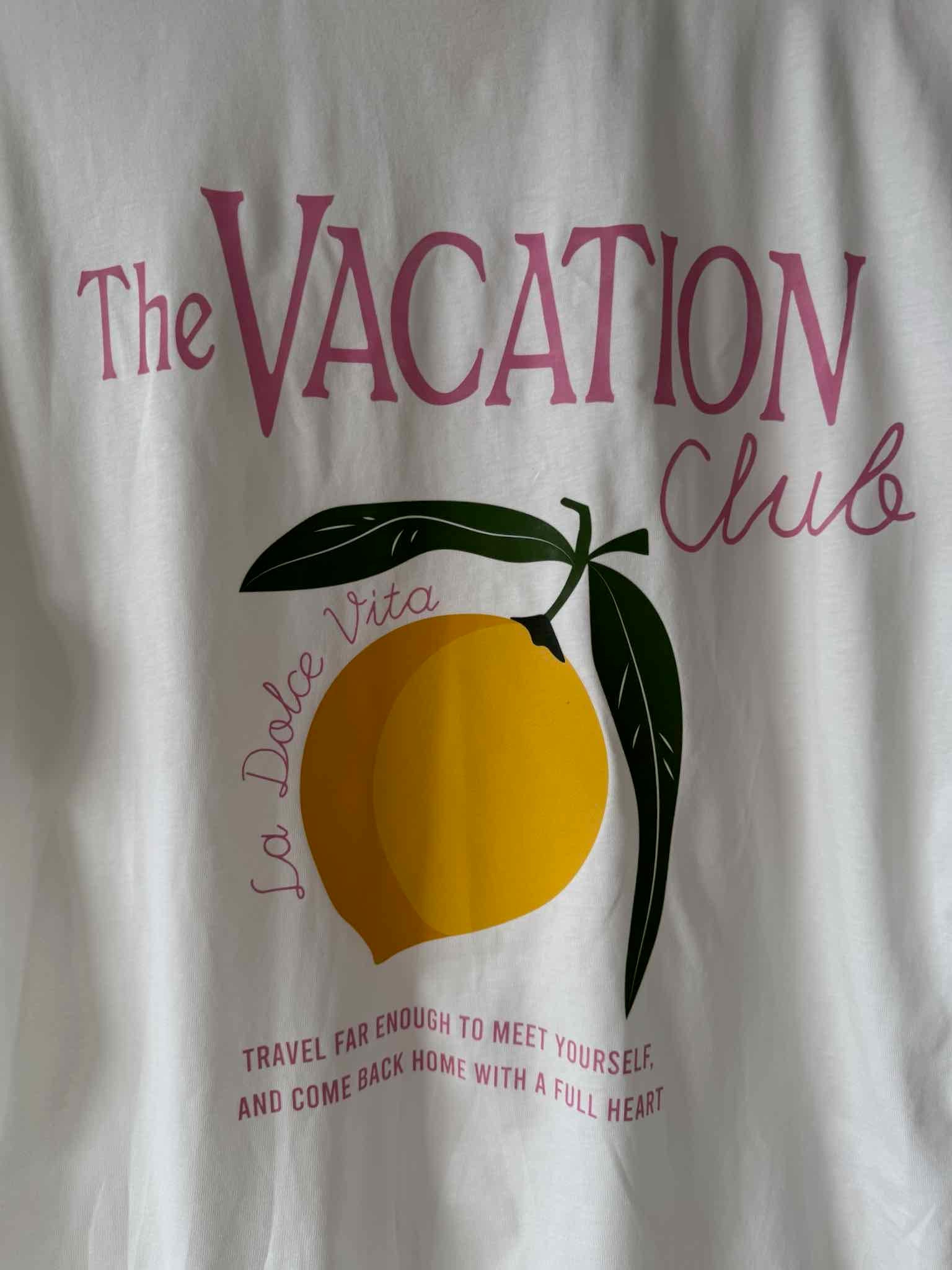 Oversize T-Shirt "The Vacation Club" für Damen in Weiß von Maingold Basics