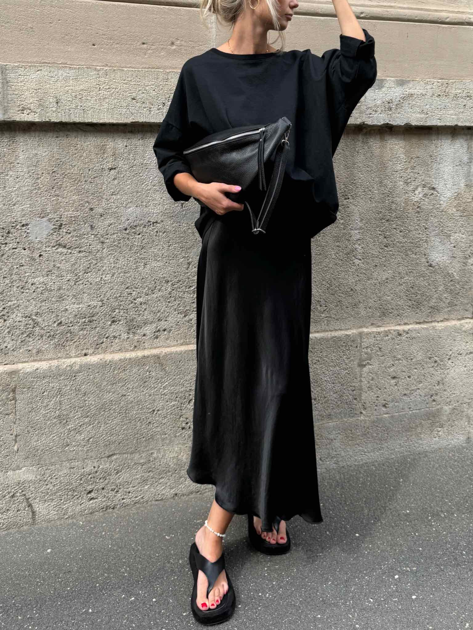 Satin Look Rock für Damen in Black von Maingold Basics