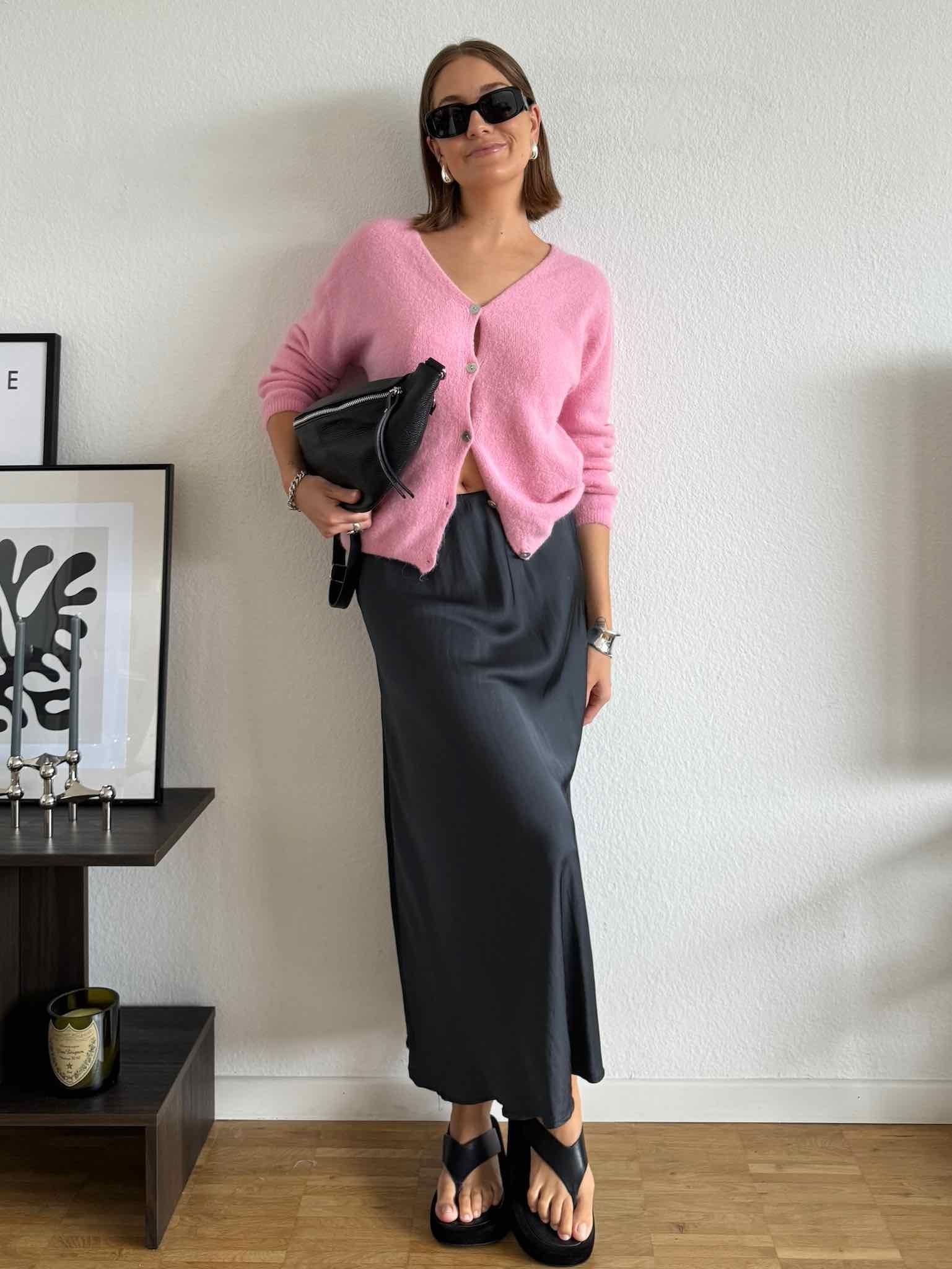 Satin Look Rock für Damen in Grey von Maingold Basics