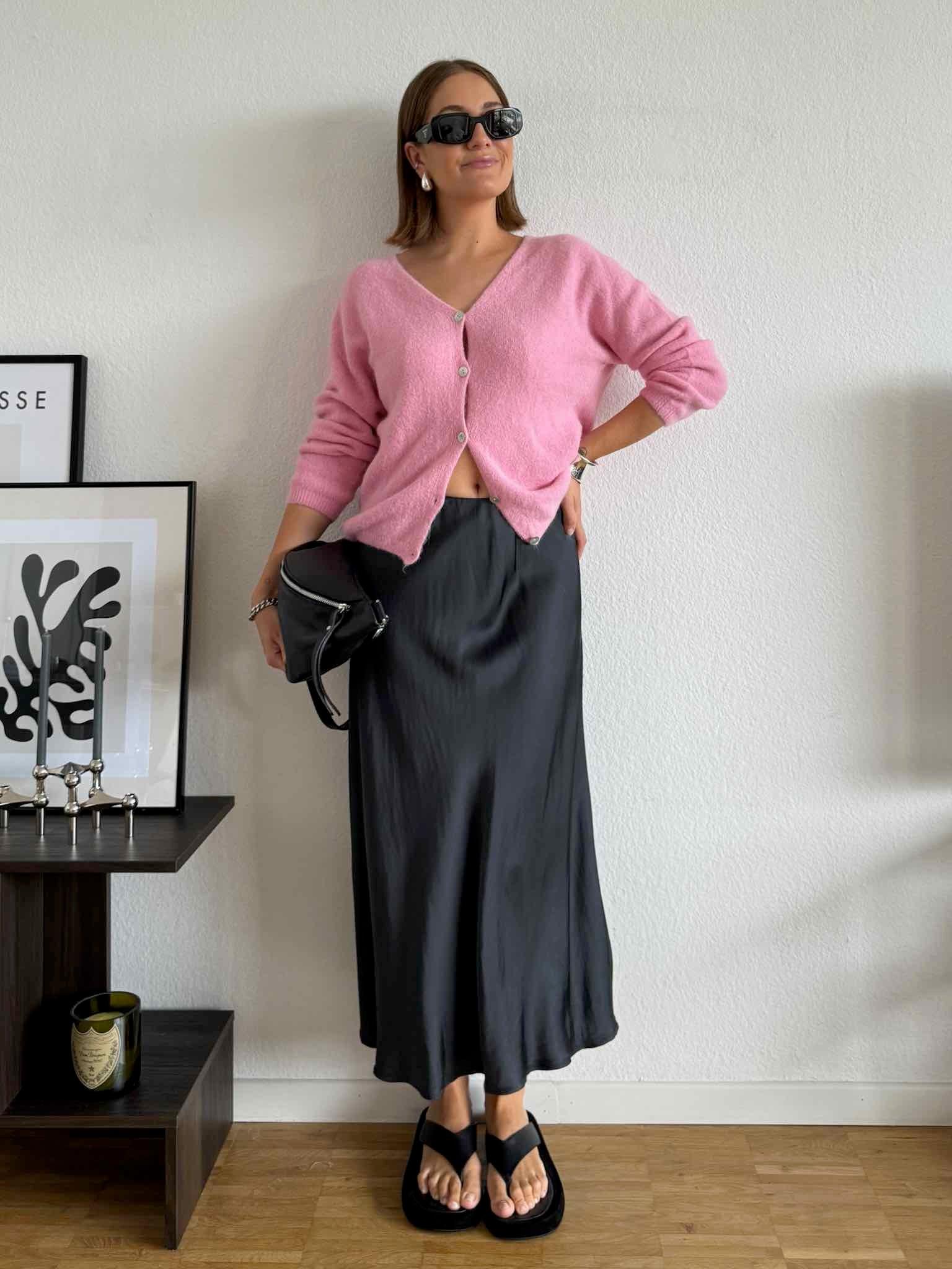 Satin Look Rock für Damen in Grey von Maingold Basics
