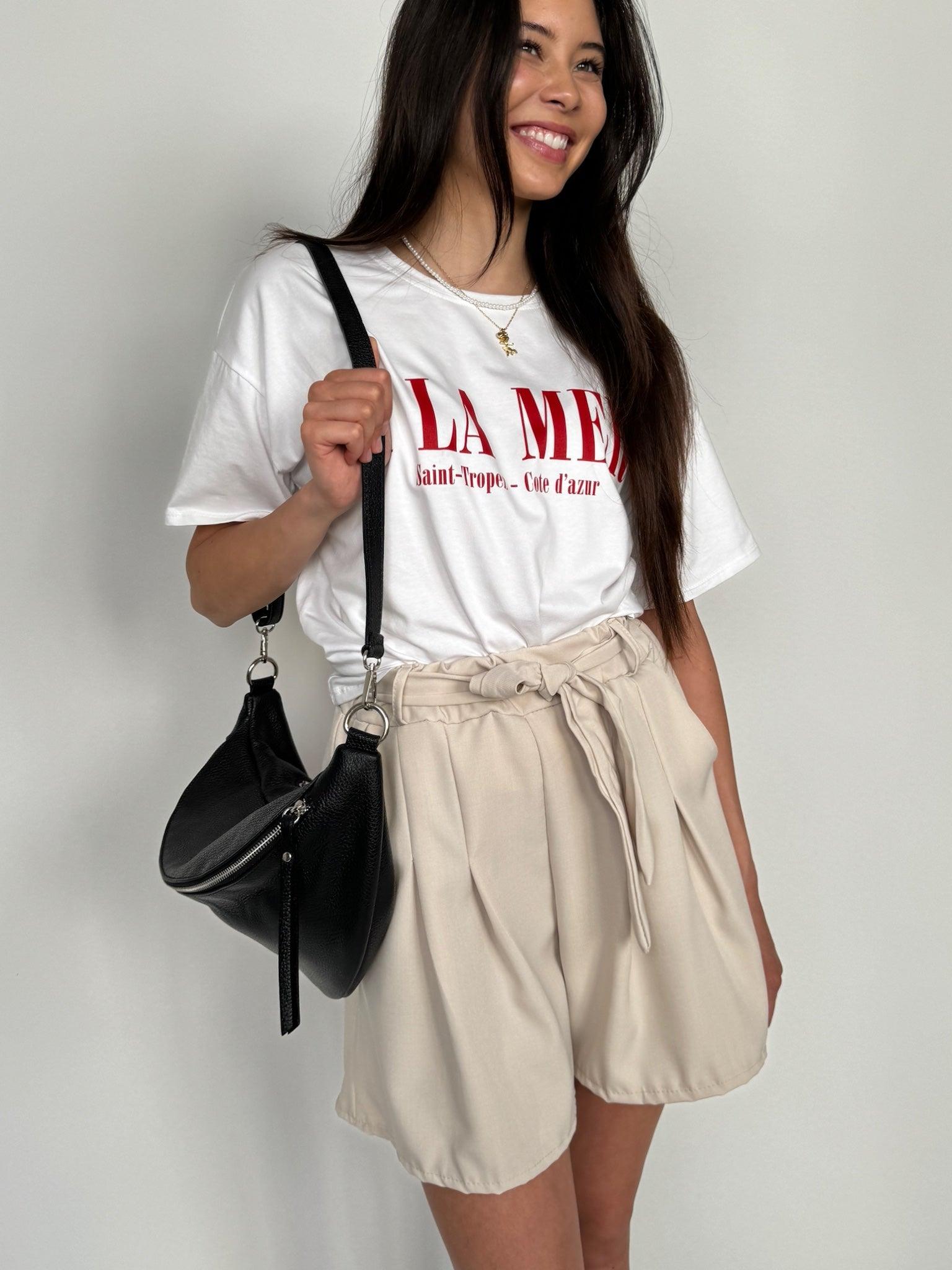 Shorts zum Binden für Damen in Beige von Maingold Basics