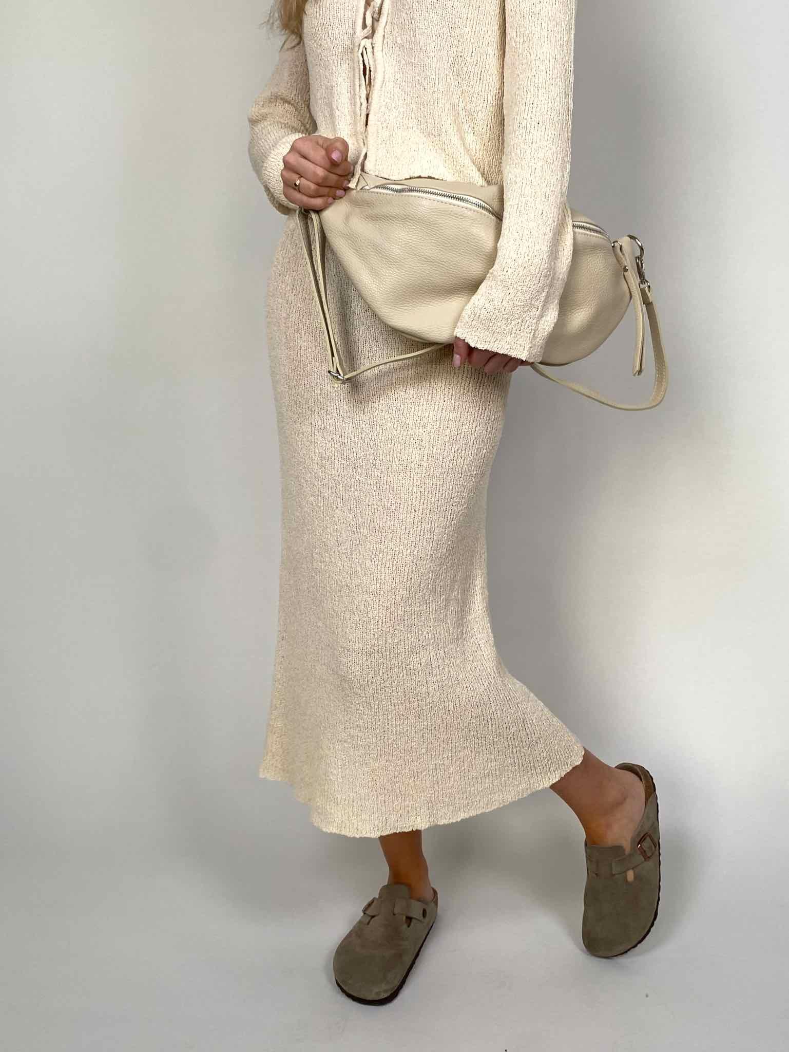 Sommer Strick Rock für Damen in Beige von Maingold Basics