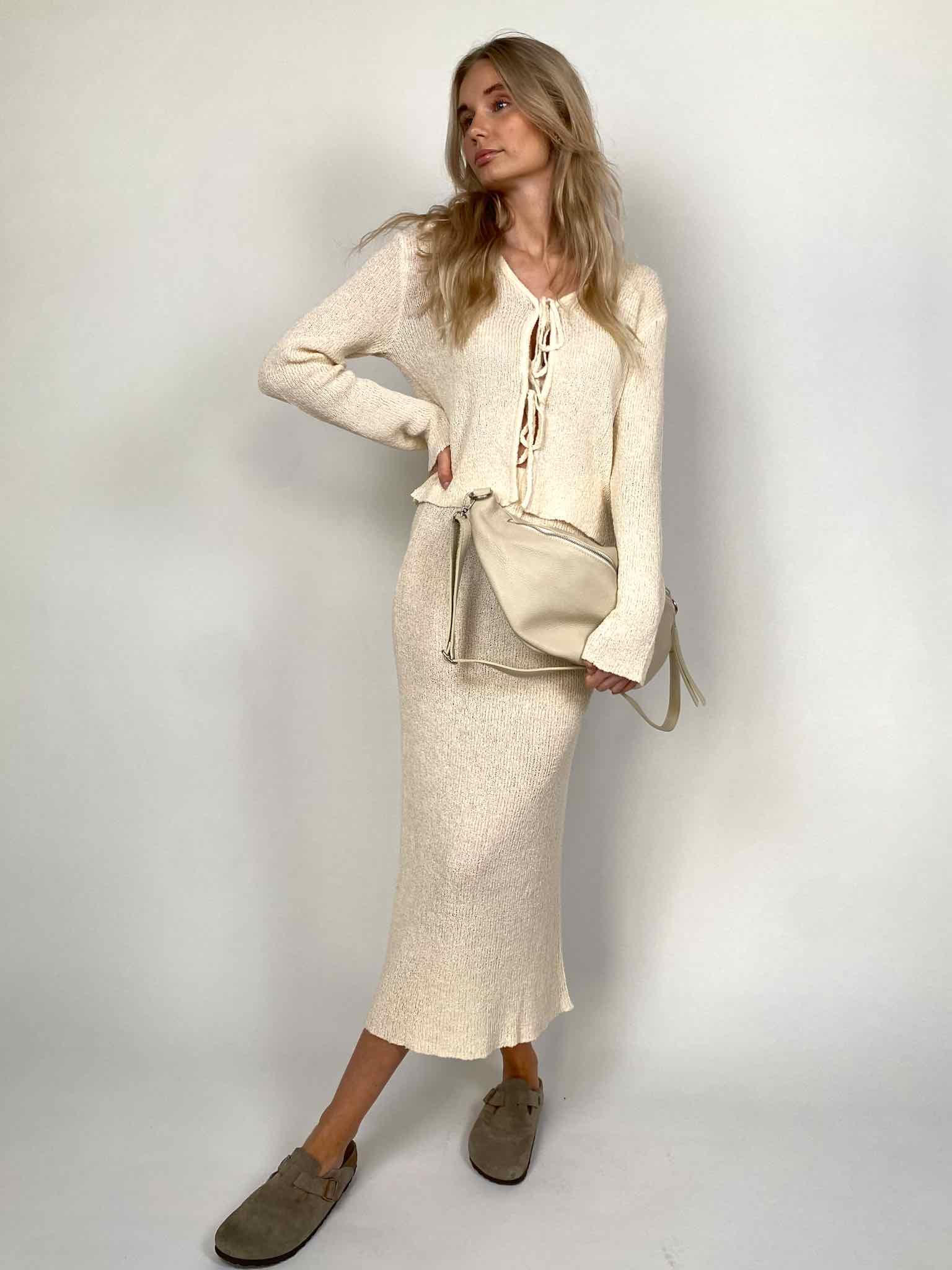 Sommer Strick Rock für Damen in Beige von Maingold Basics