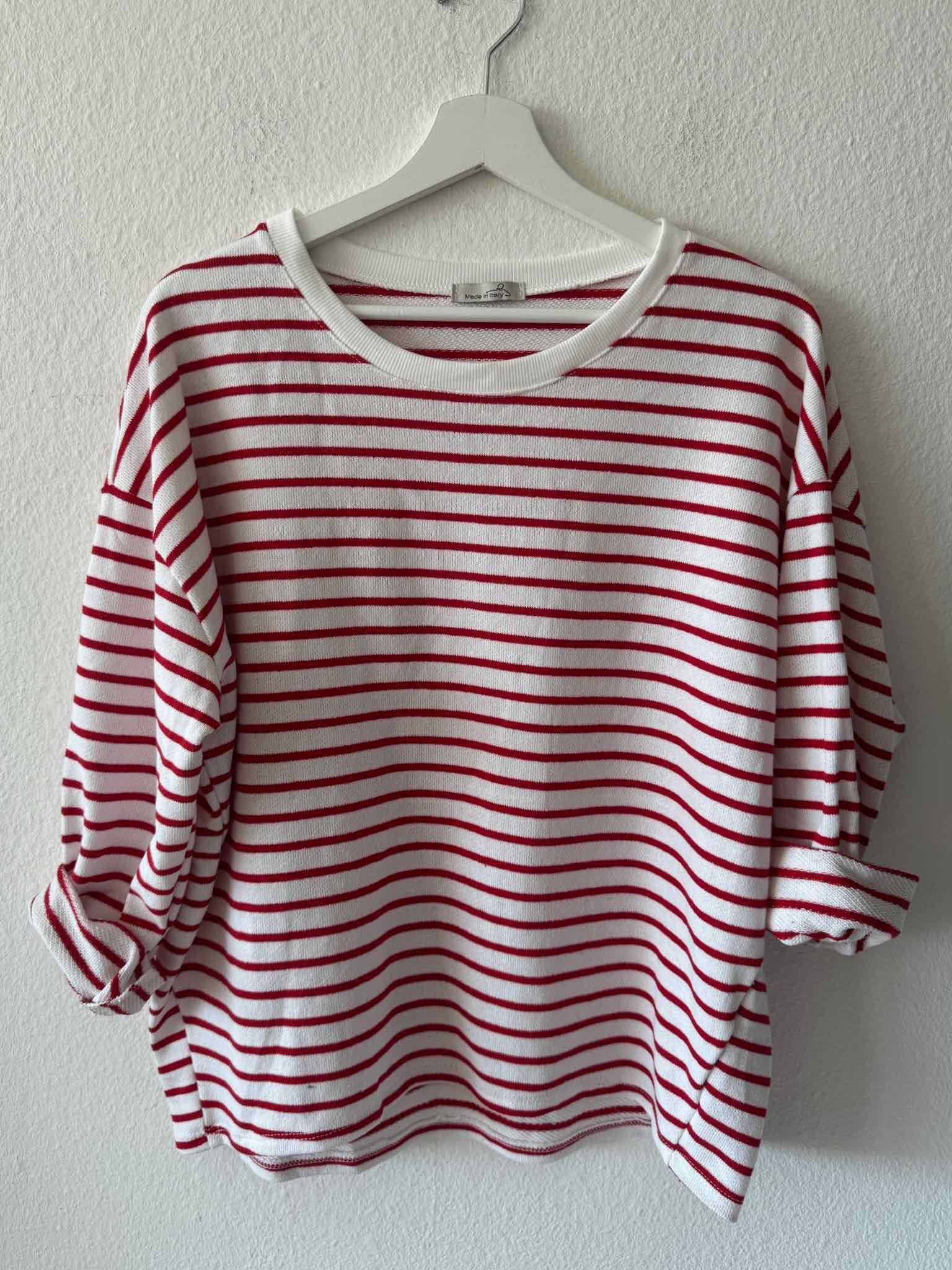 Striped Sweatshirt für Damen in Red gestreift von Maingold Basics