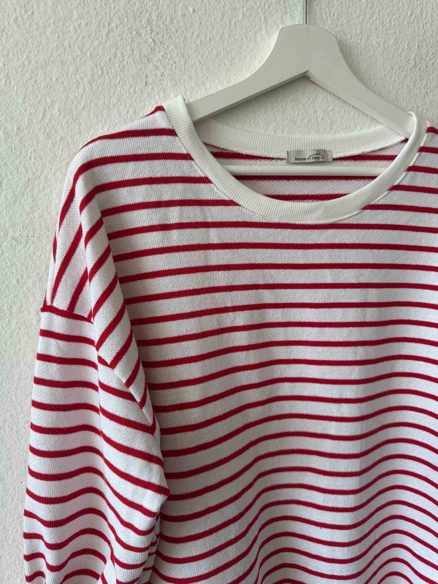 Striped Sweatshirt für Damen in Red gestreift von Maingold Basics
