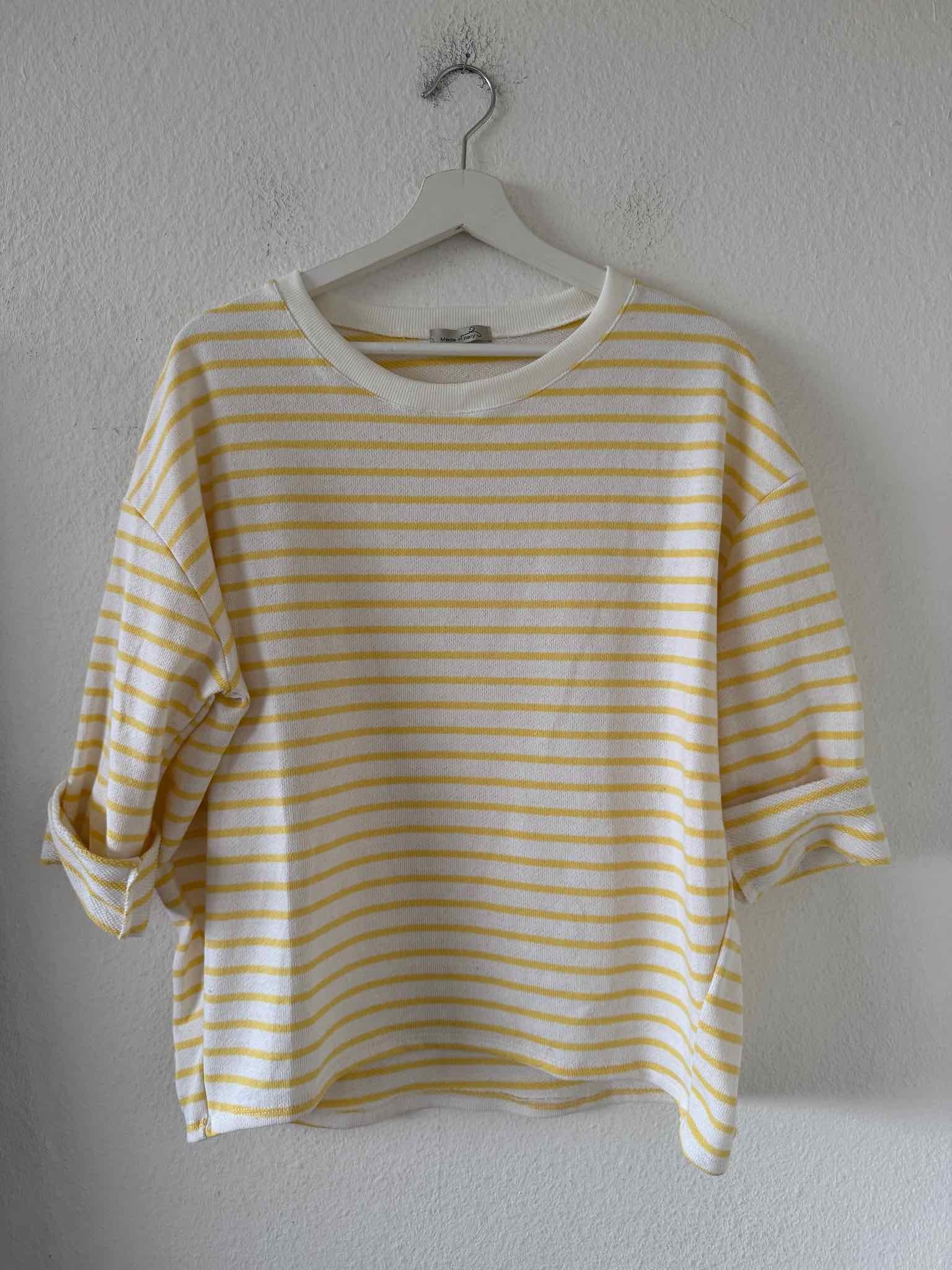 Striped Sweatshirt - Yellow gestreift