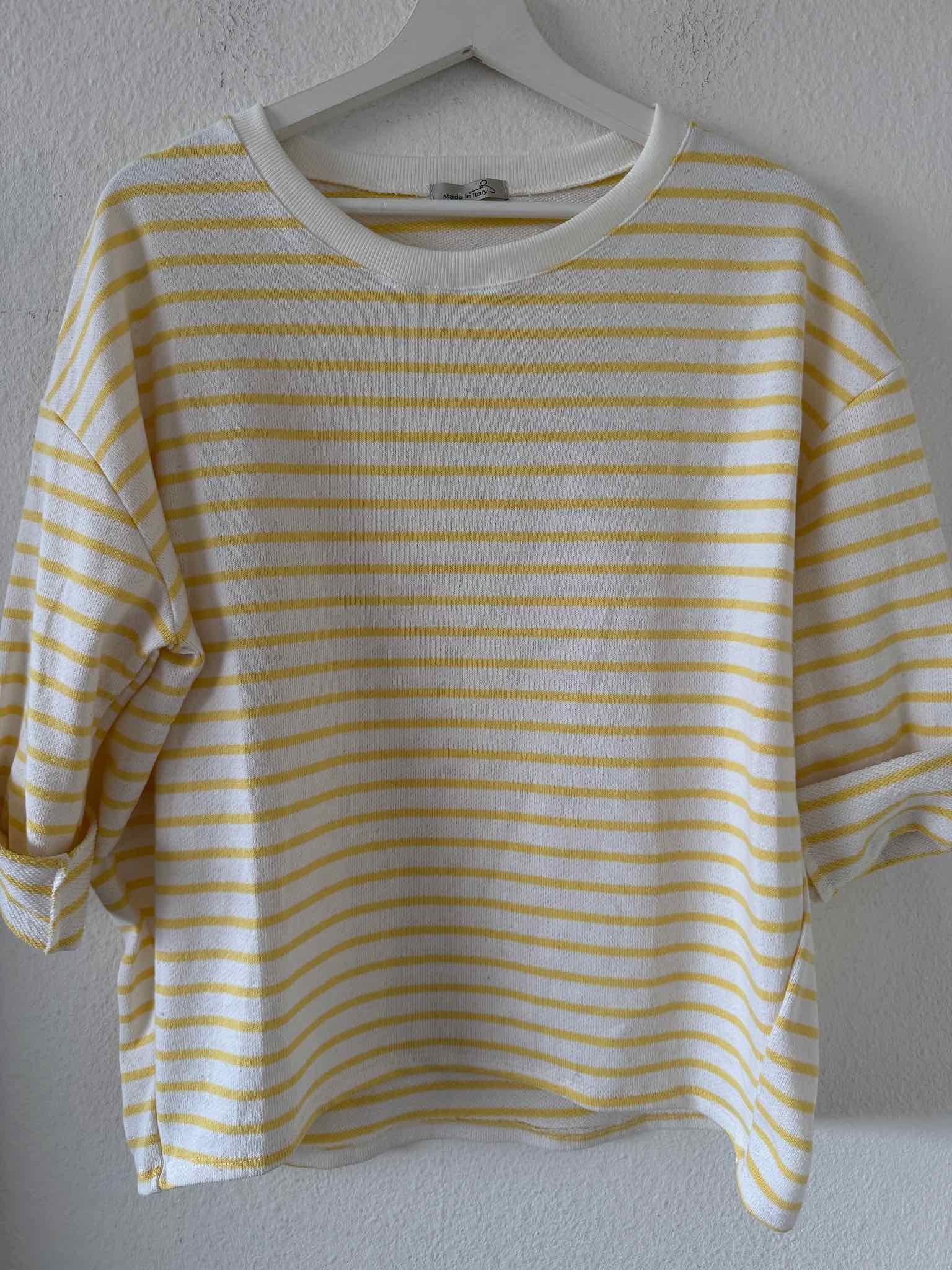 Striped Sweatshirt - Yellow gestreift