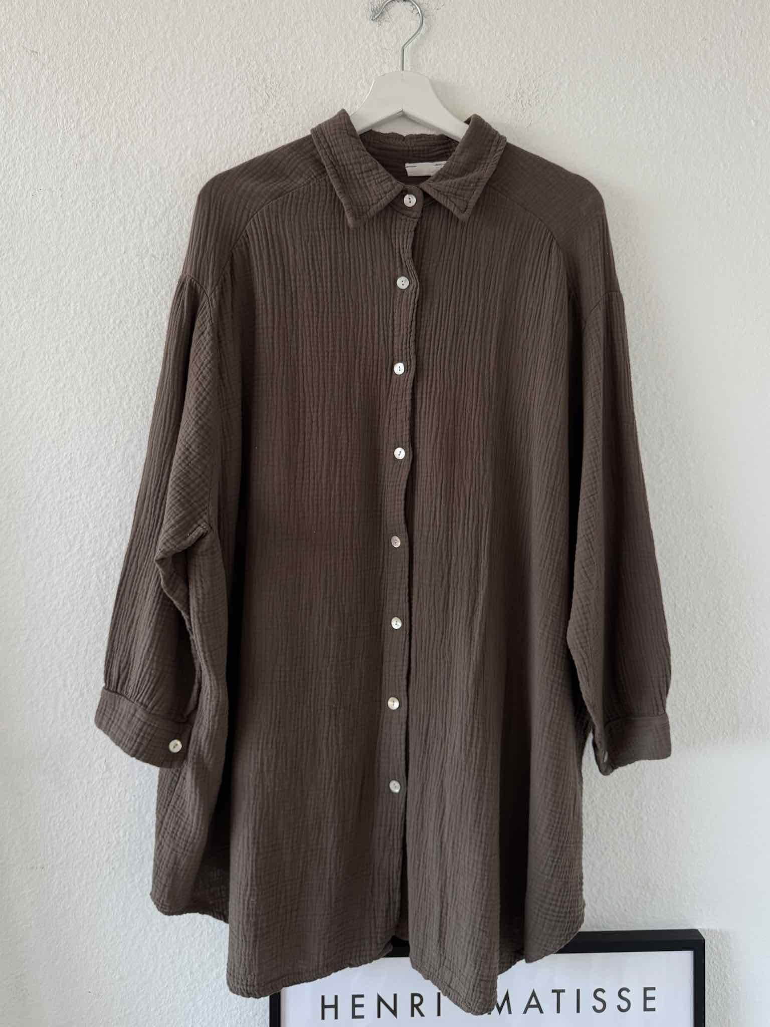 Super Oversize Musselin Bluse für Damen in Brown von Maingold Basics