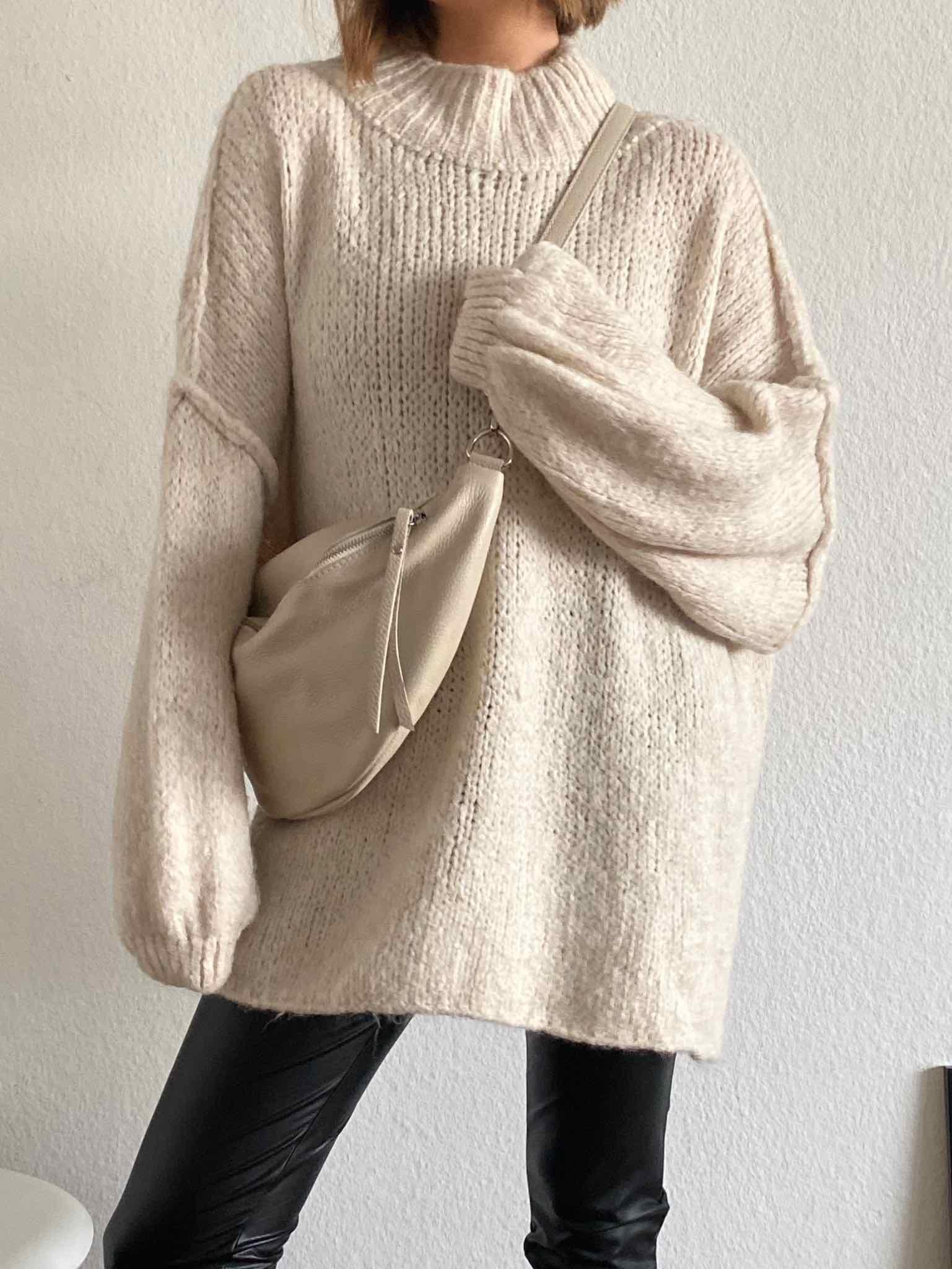 Super Oversized Kuschel Pullover für Damen in Creme von Maingold Basics