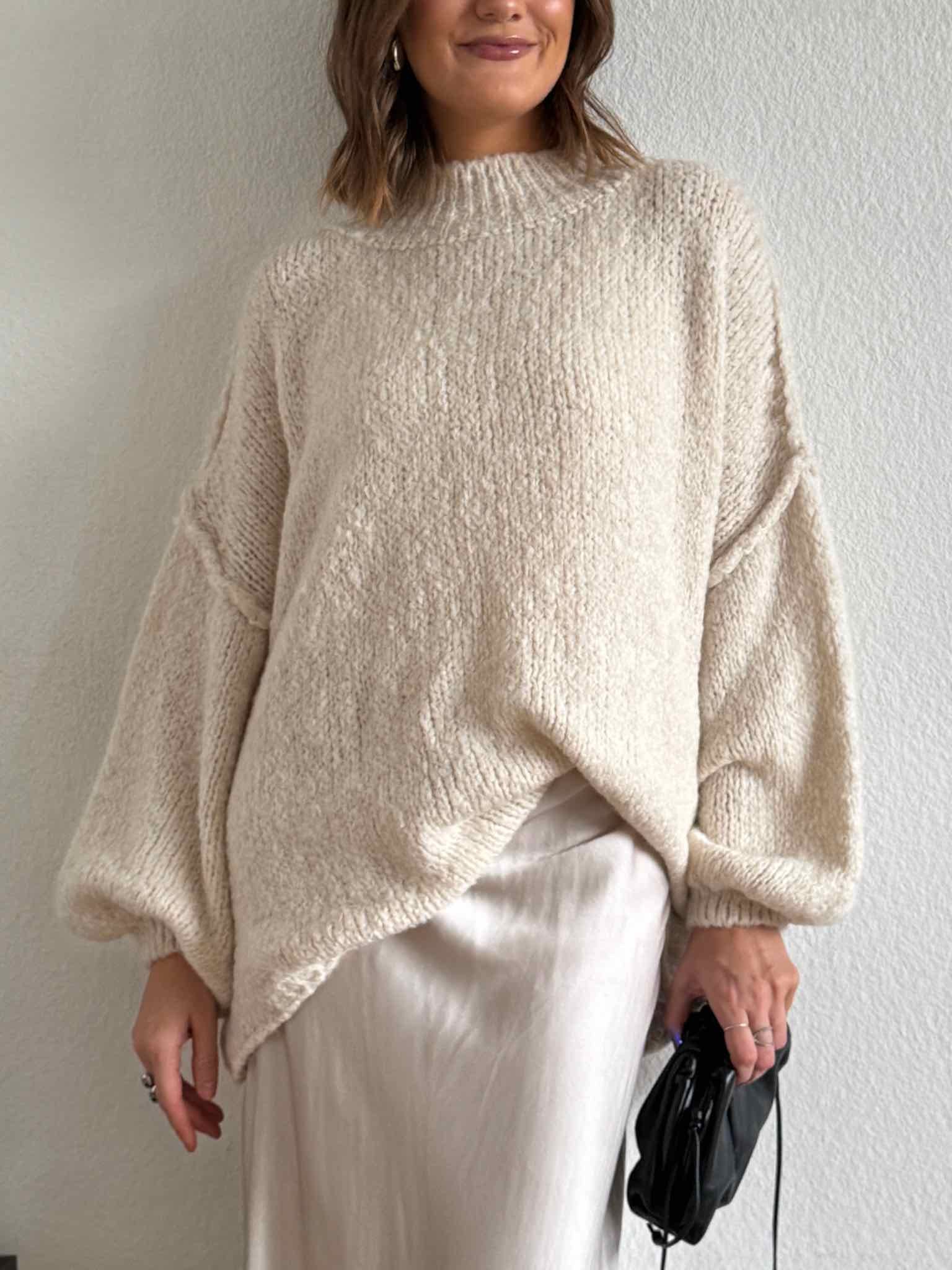 Super Oversized Kuschel Pullover für Damen in Creme von Maingold Basics